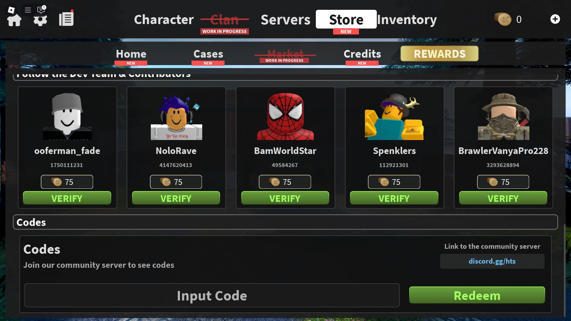 Redeeming codes (Image via Roblox)