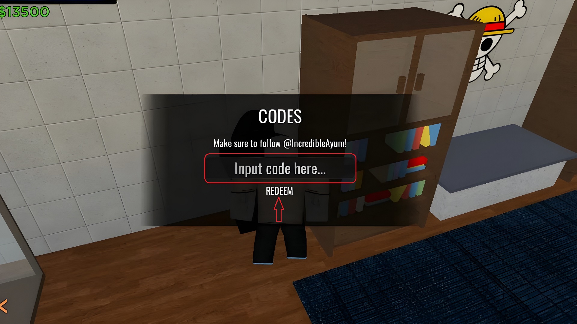 Redeeming codes in Mighty Omega (Image via Roblox)