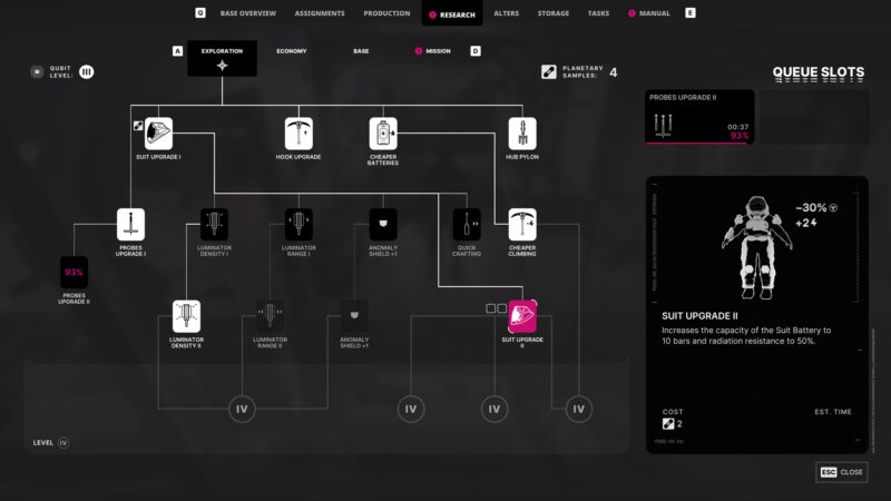 Research menu