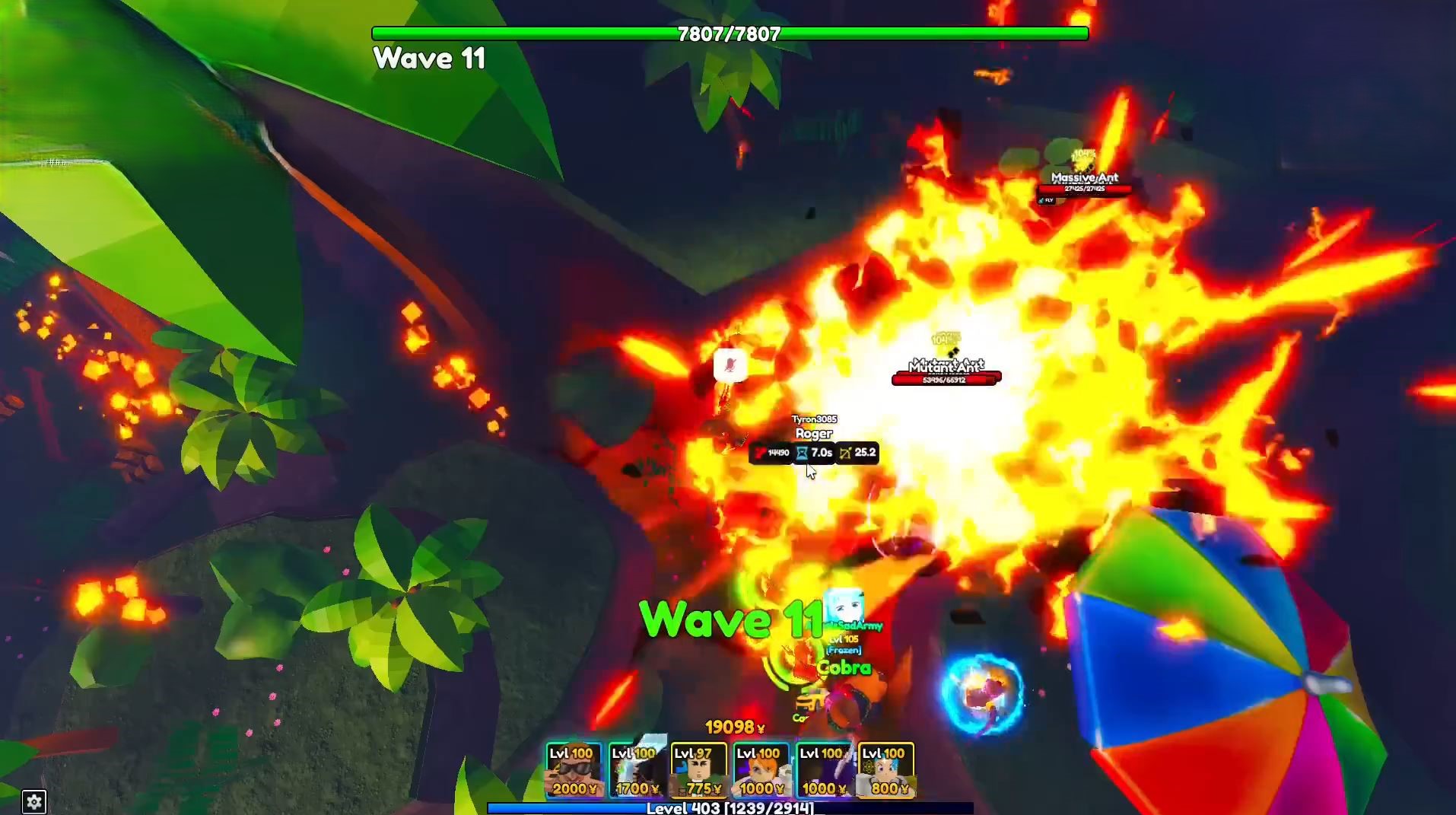 Secret unit Roger's attacks (Image via Roblox)