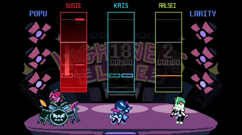 Lightners Live Rhythm minigame in Deltarune