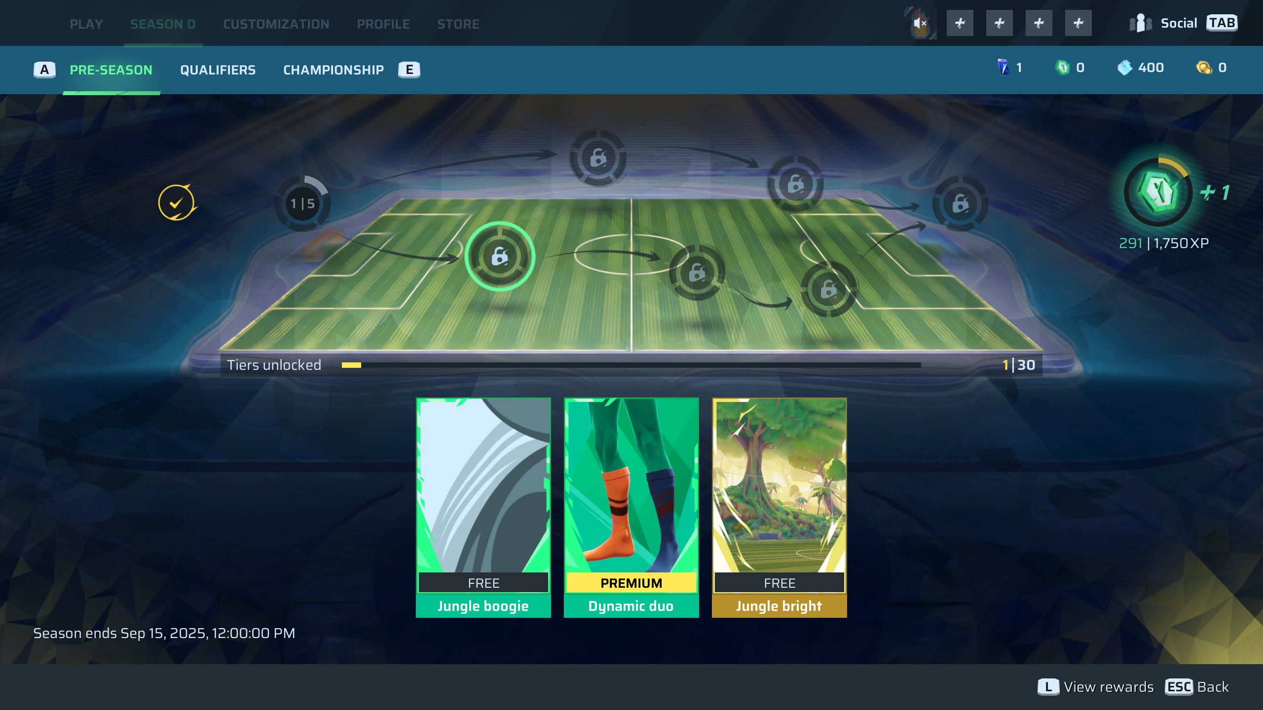 Pre-Season Category Rewards
