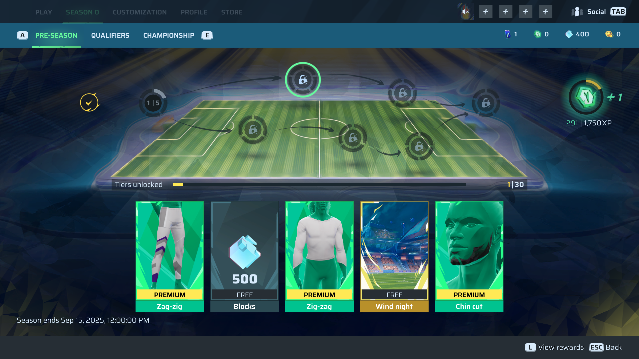 Pre-Season Category Rewards
