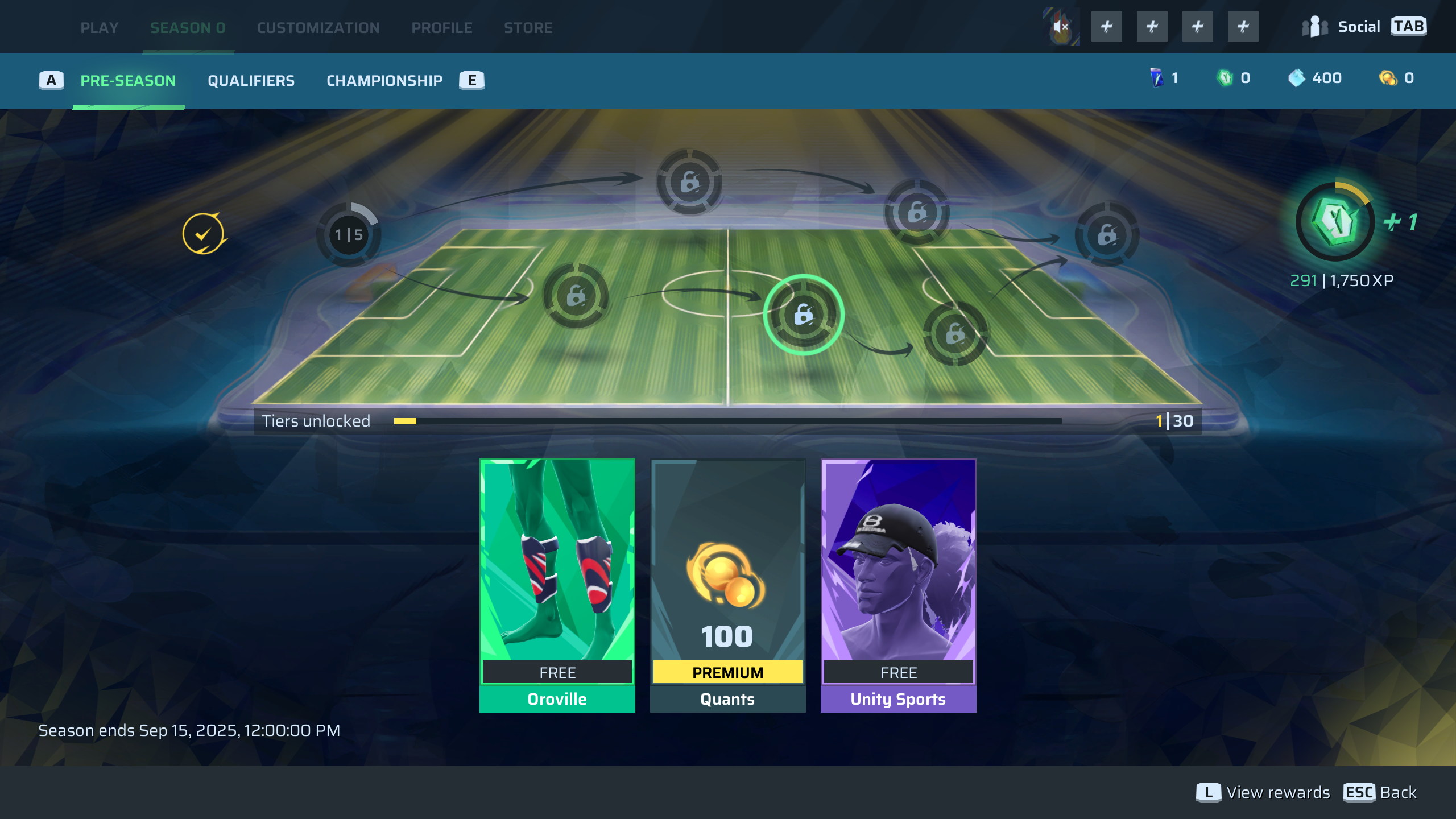 Pre-Season Category Rewards