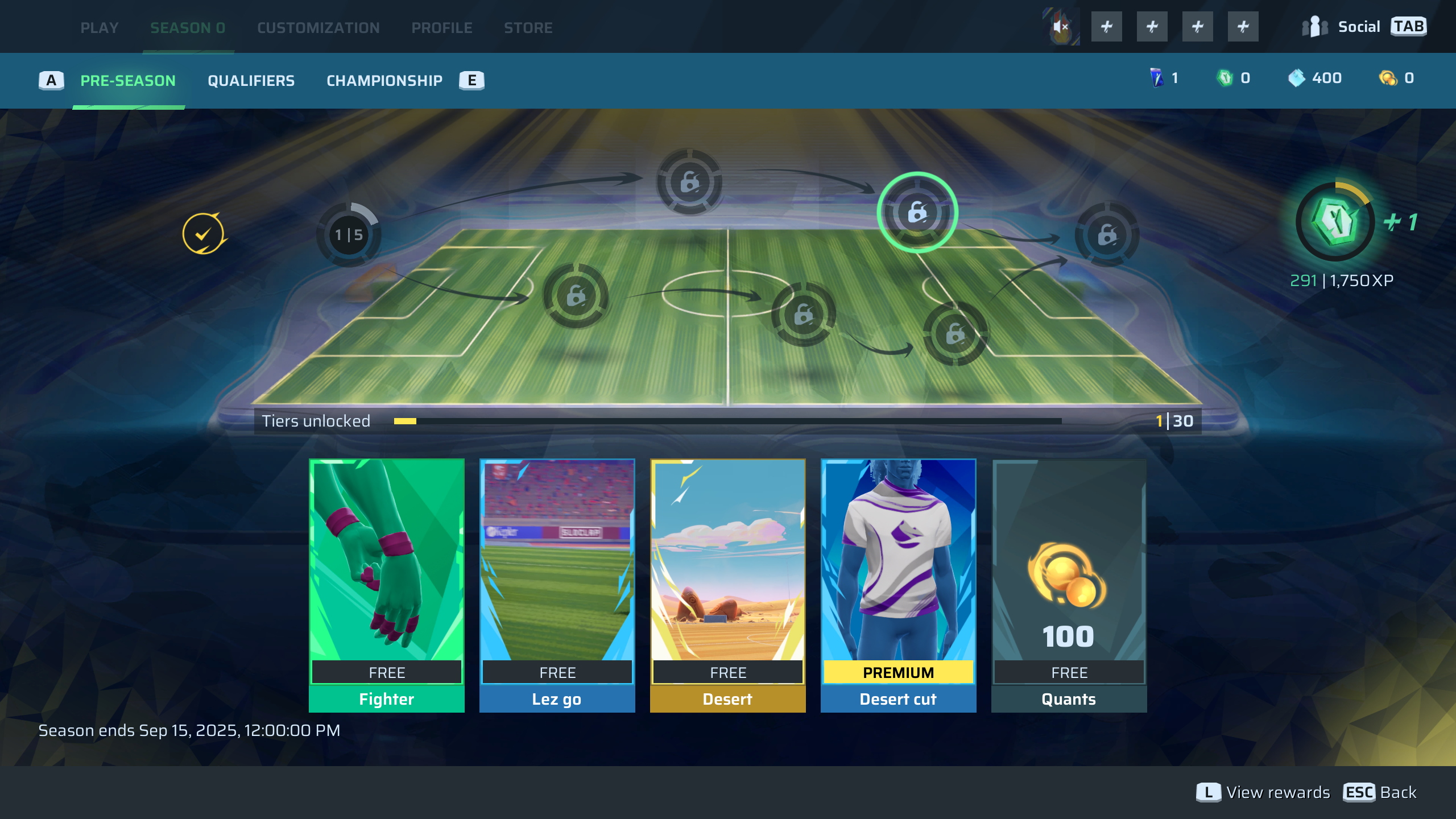 Pre-Season Category Rewards