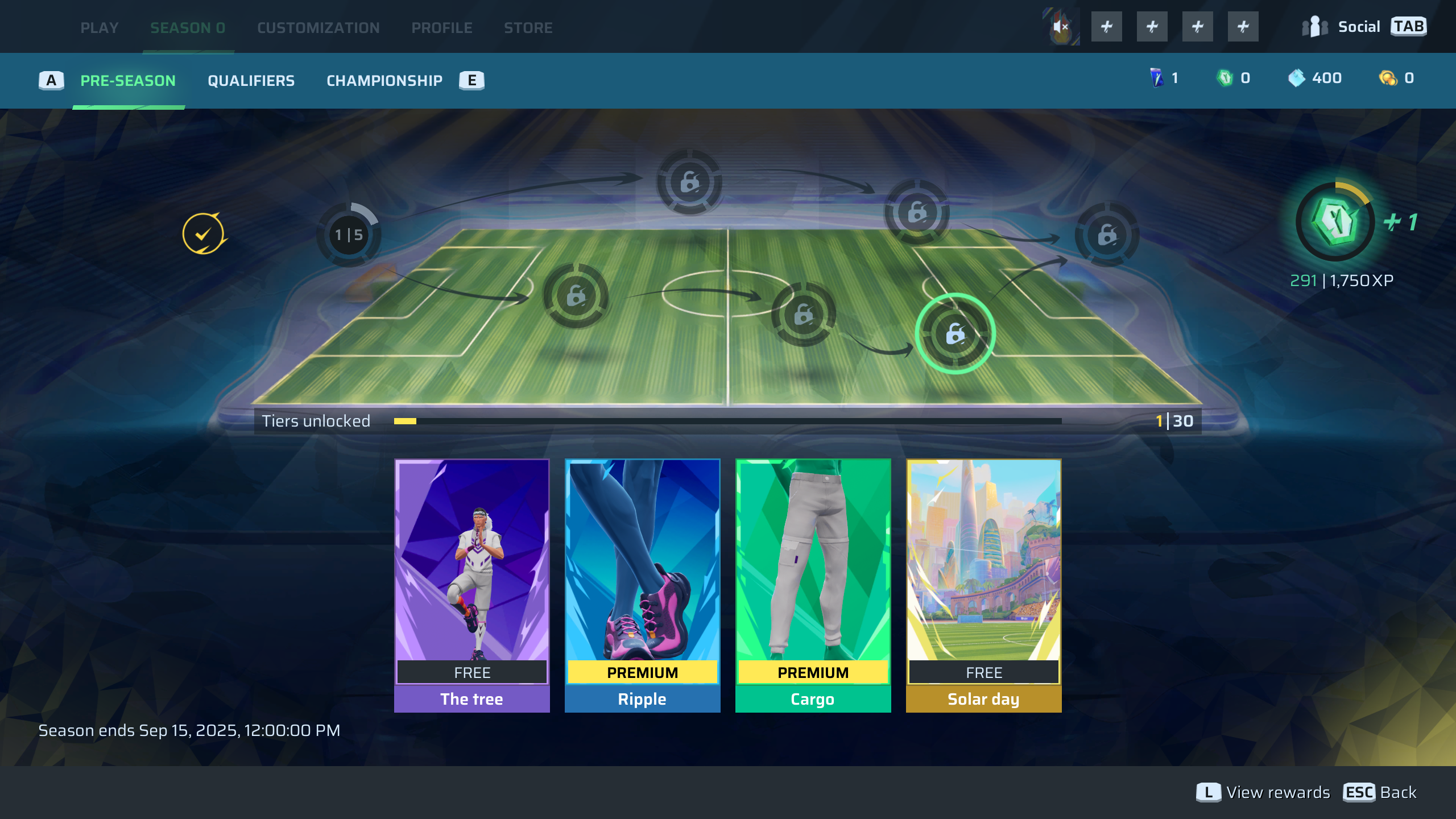 Pre-Season Category Rewards