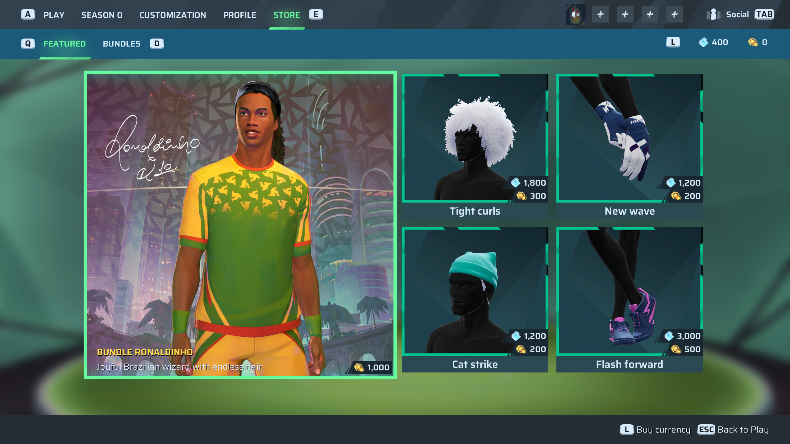 In-game store in Rematch