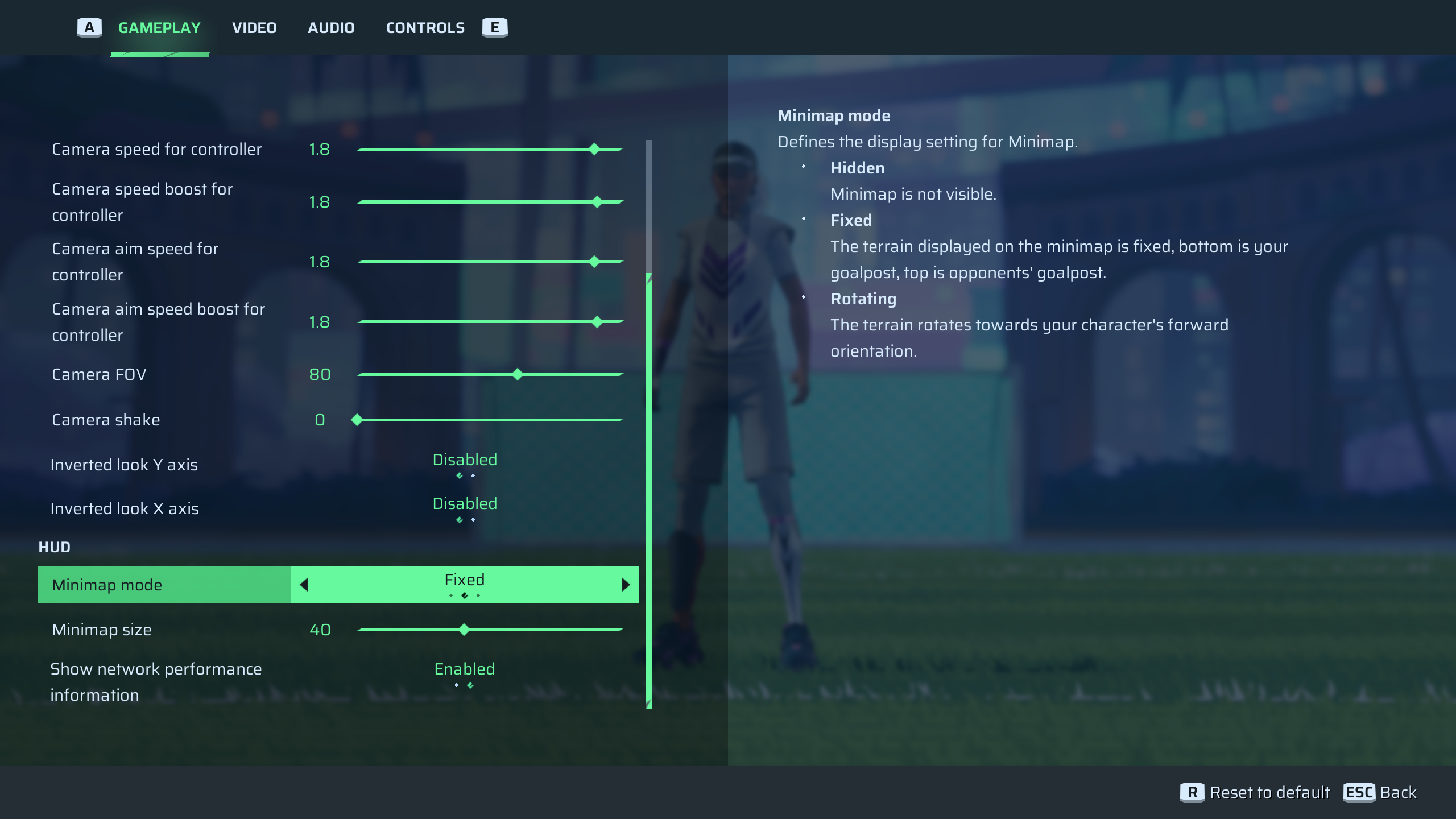 HUD Settings for Rematch
