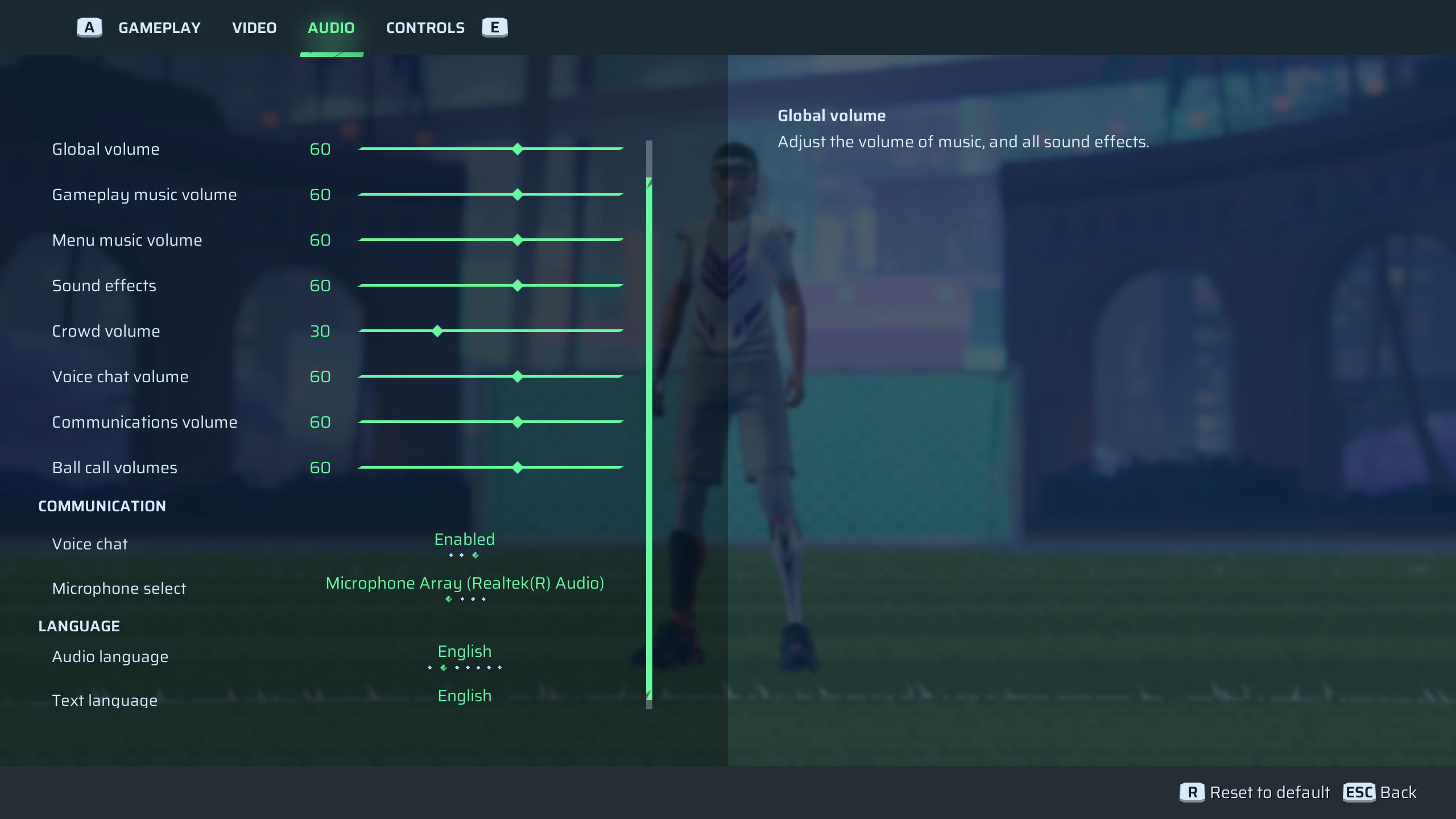Audio Settings in Rematch