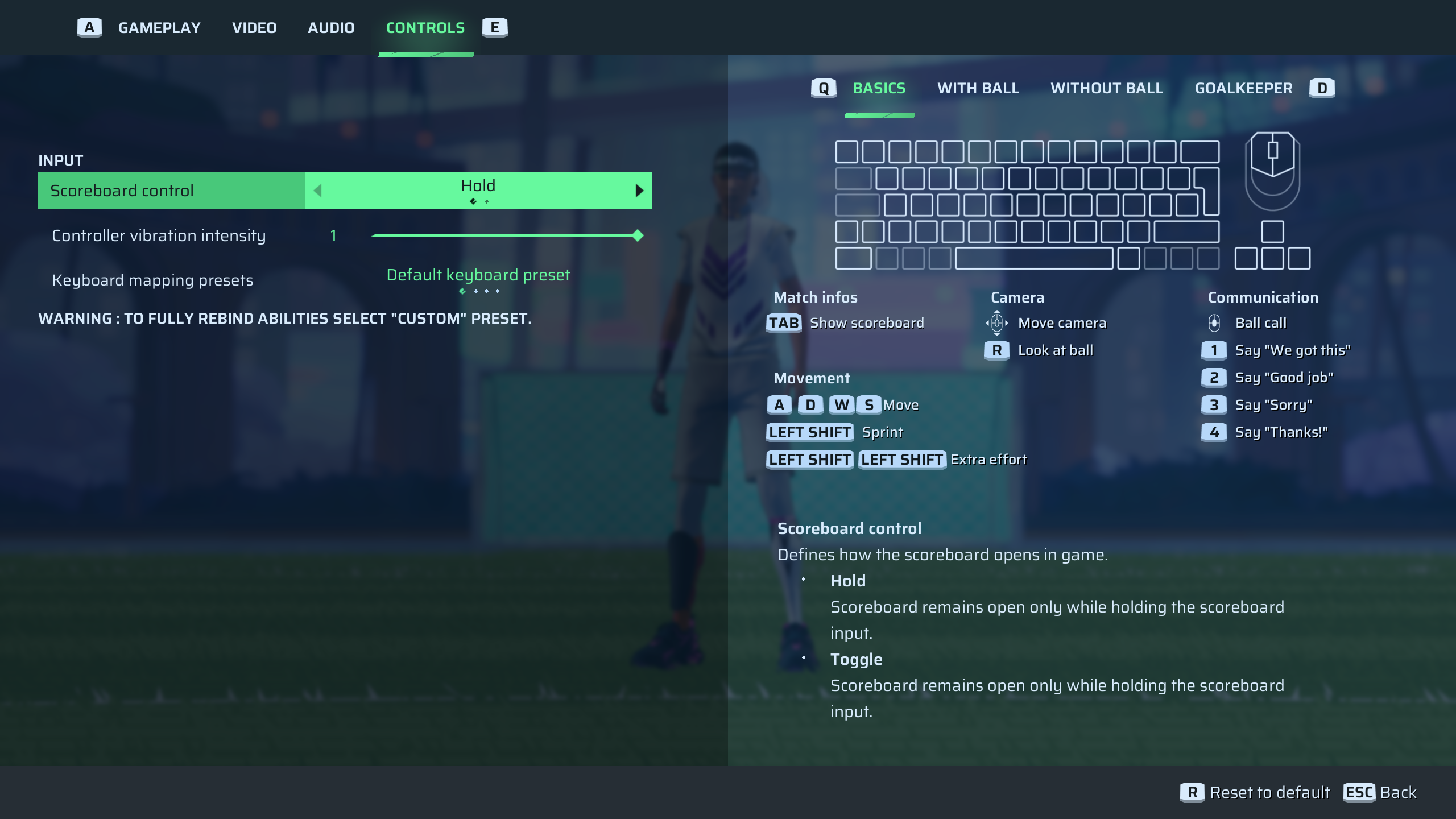 Default Keybind Preset