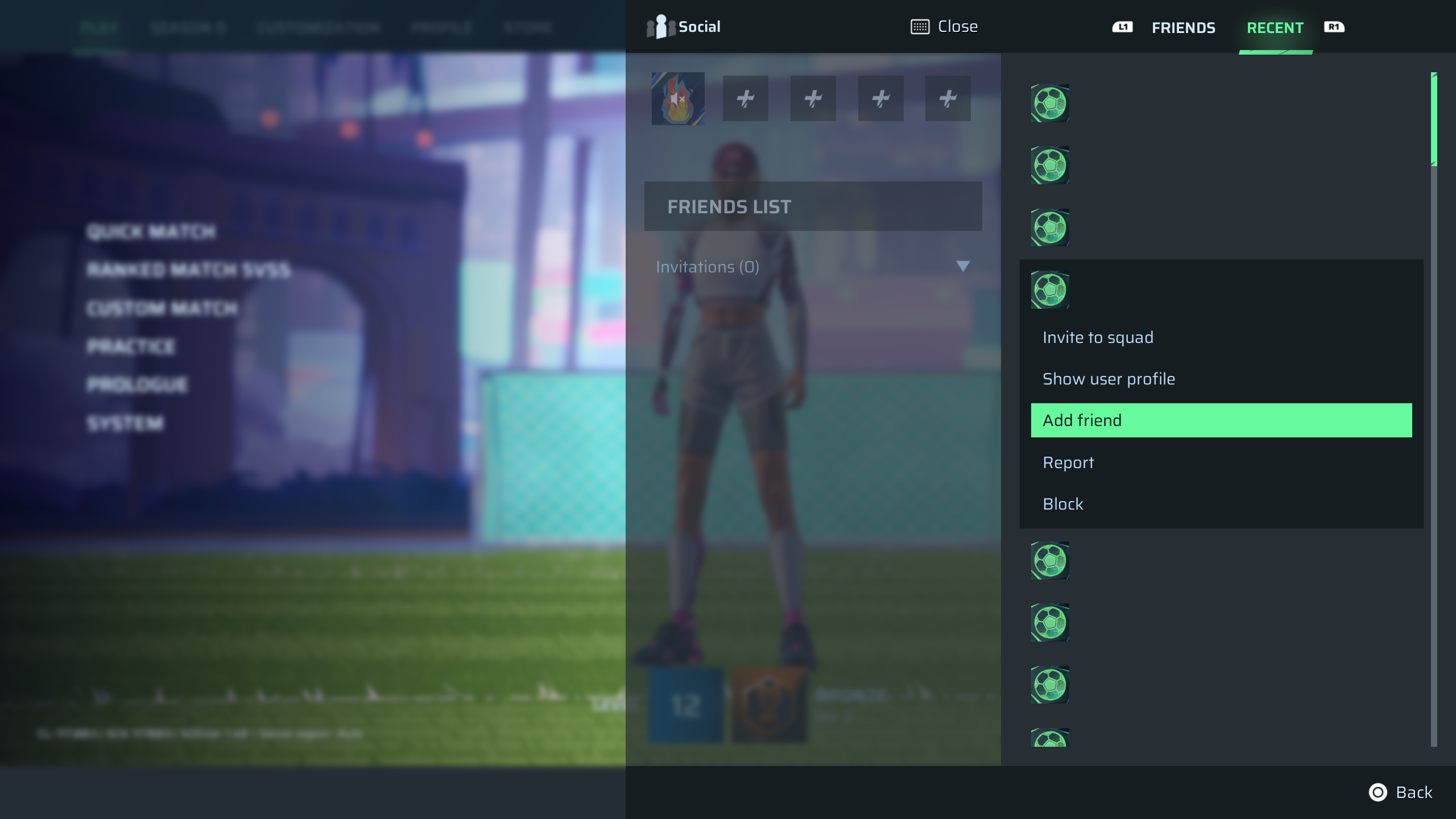 Add recent player to your friend list (Image via Sloclap | Deltia's Gaming)