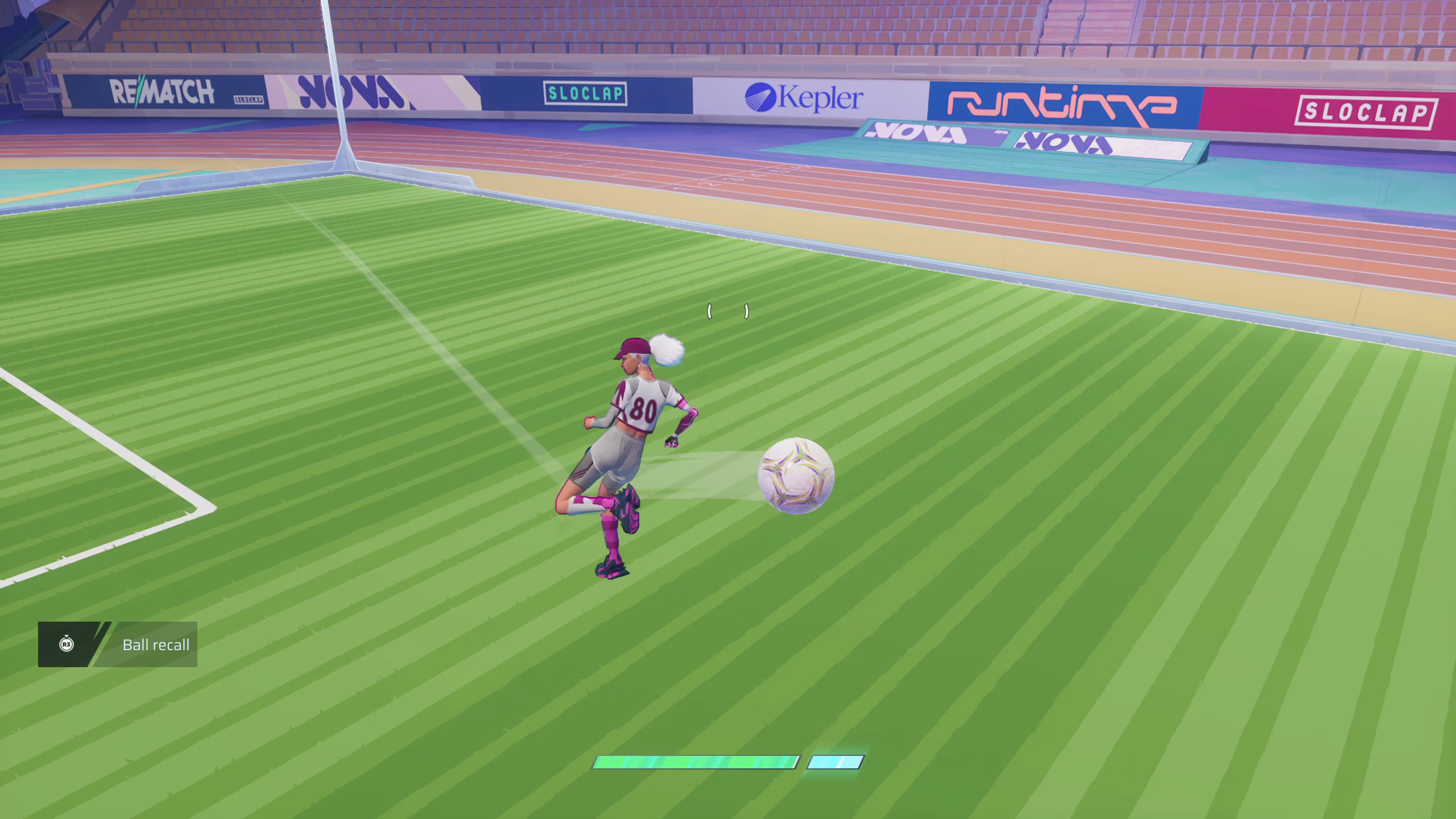 A no-look backheel pass in Rematch (Image via Sloclap | Deltia's Gaming)