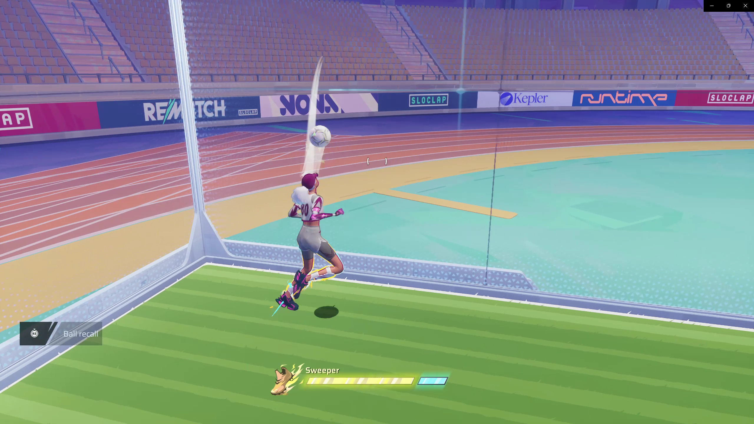 Use the wall to bounce the ball on your head (Image via Sloclap | Deltia's Gaming)