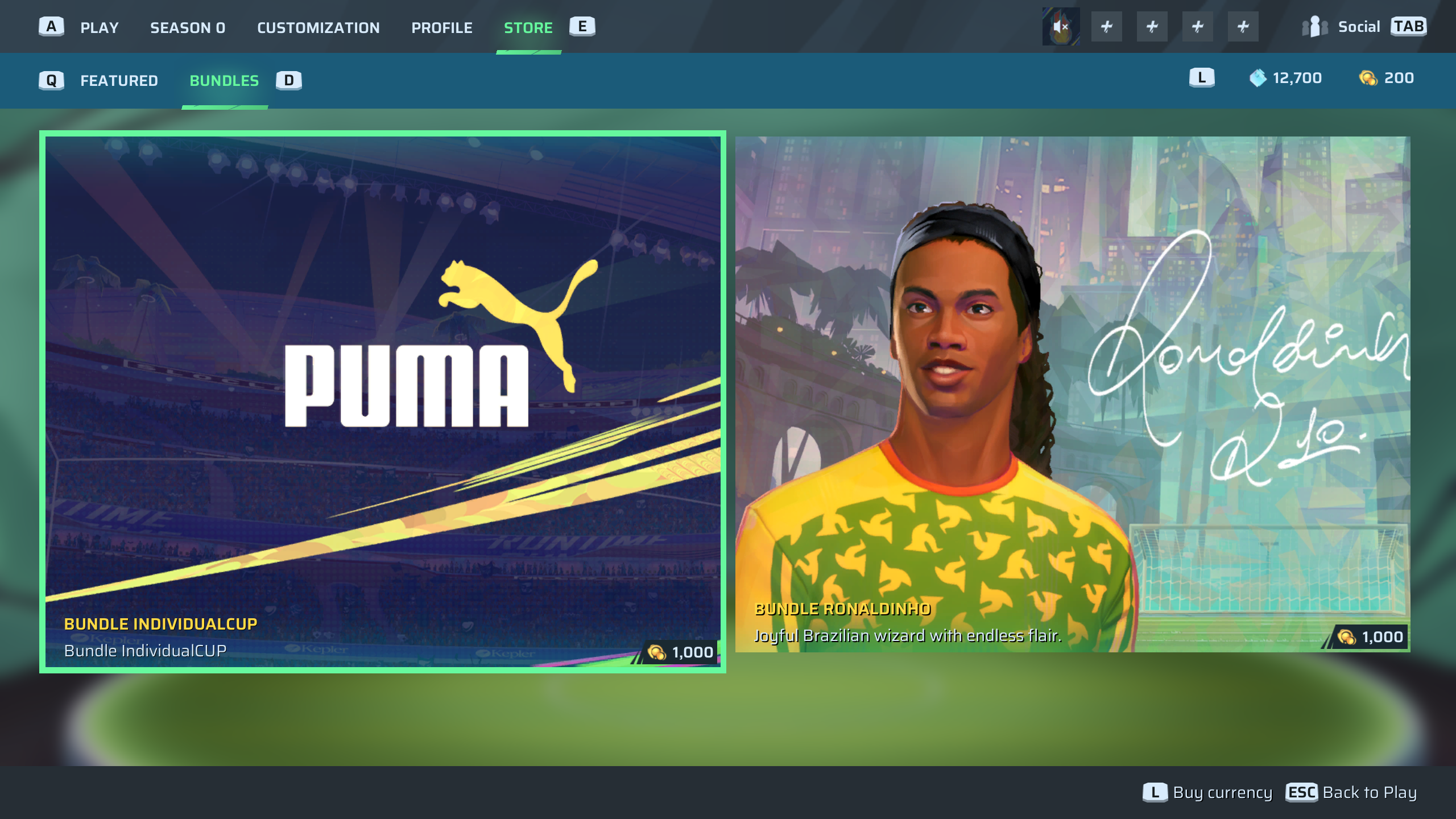 Bundle list in Rematch (Image via Sloclap | Deltia's Gaming)