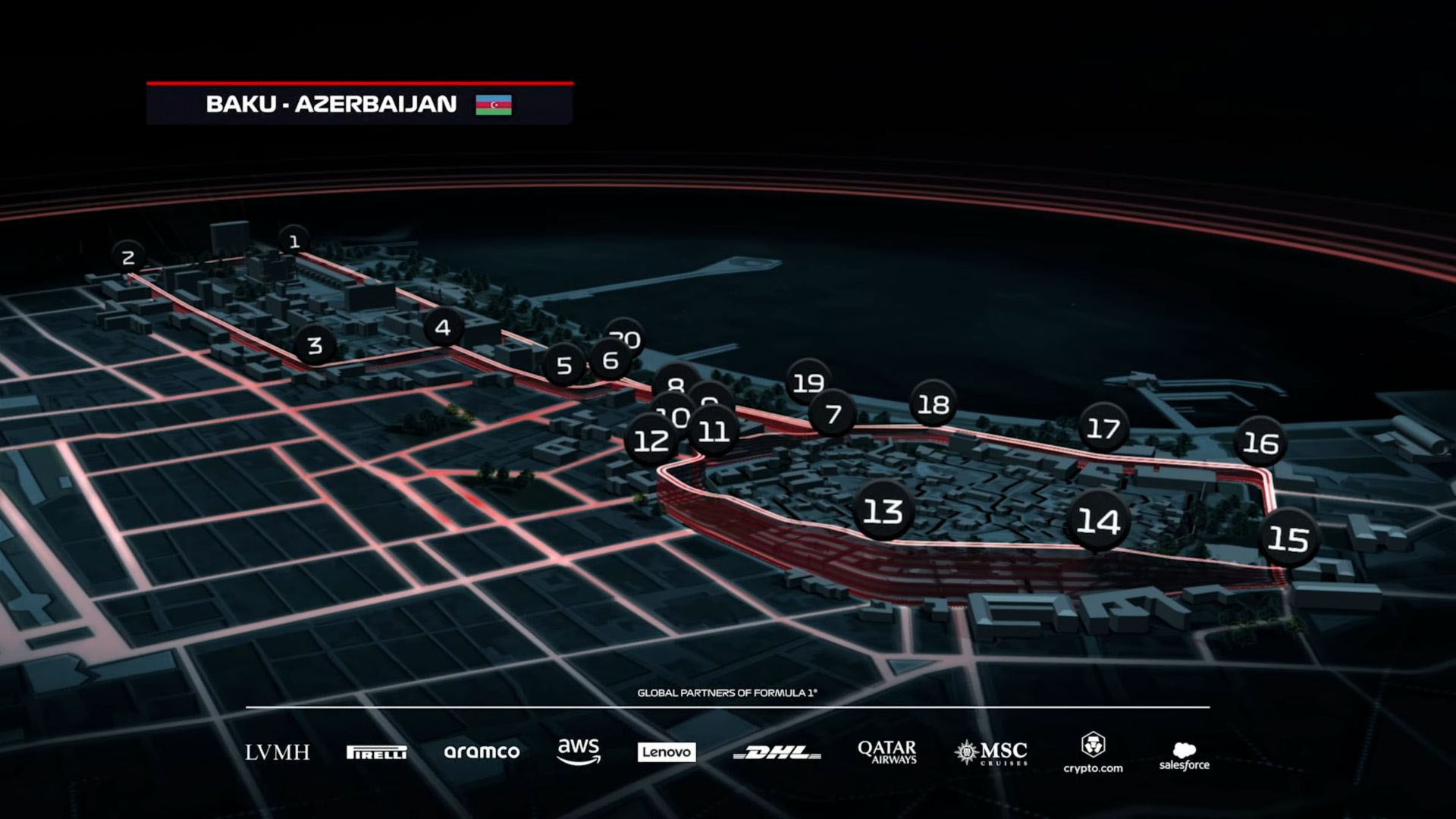 Baku City Circuit Layout in F1 25