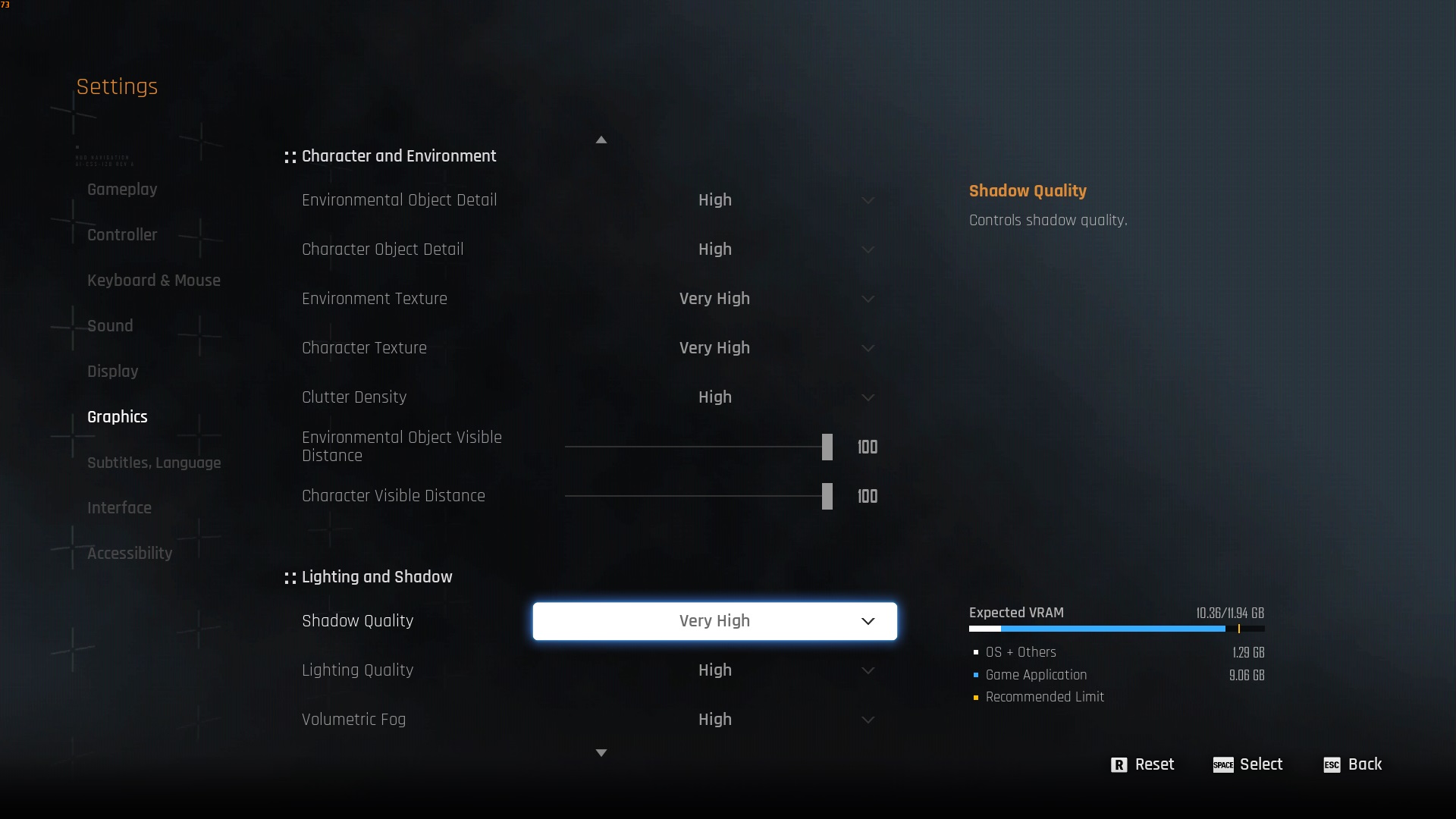 Picture of Stellar Blade graphics settings page