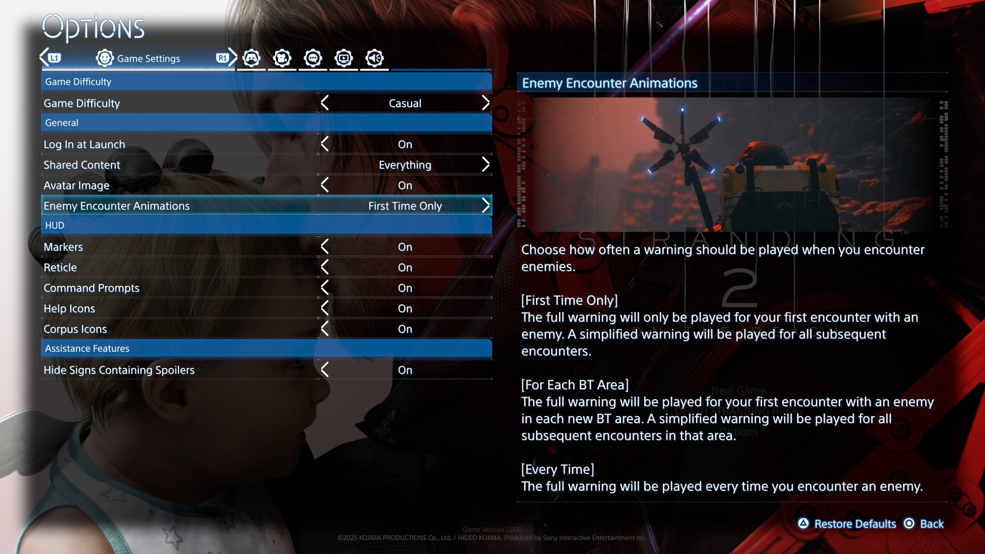 Death Stranding 2 Settings