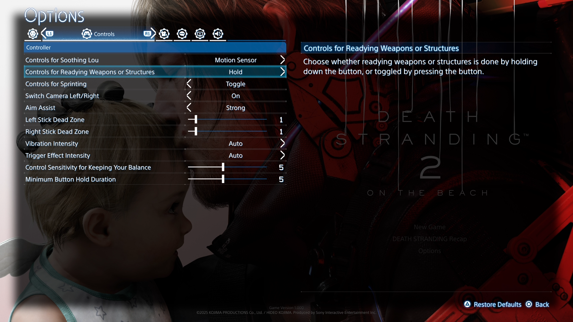 Death Stranding 2 Settings