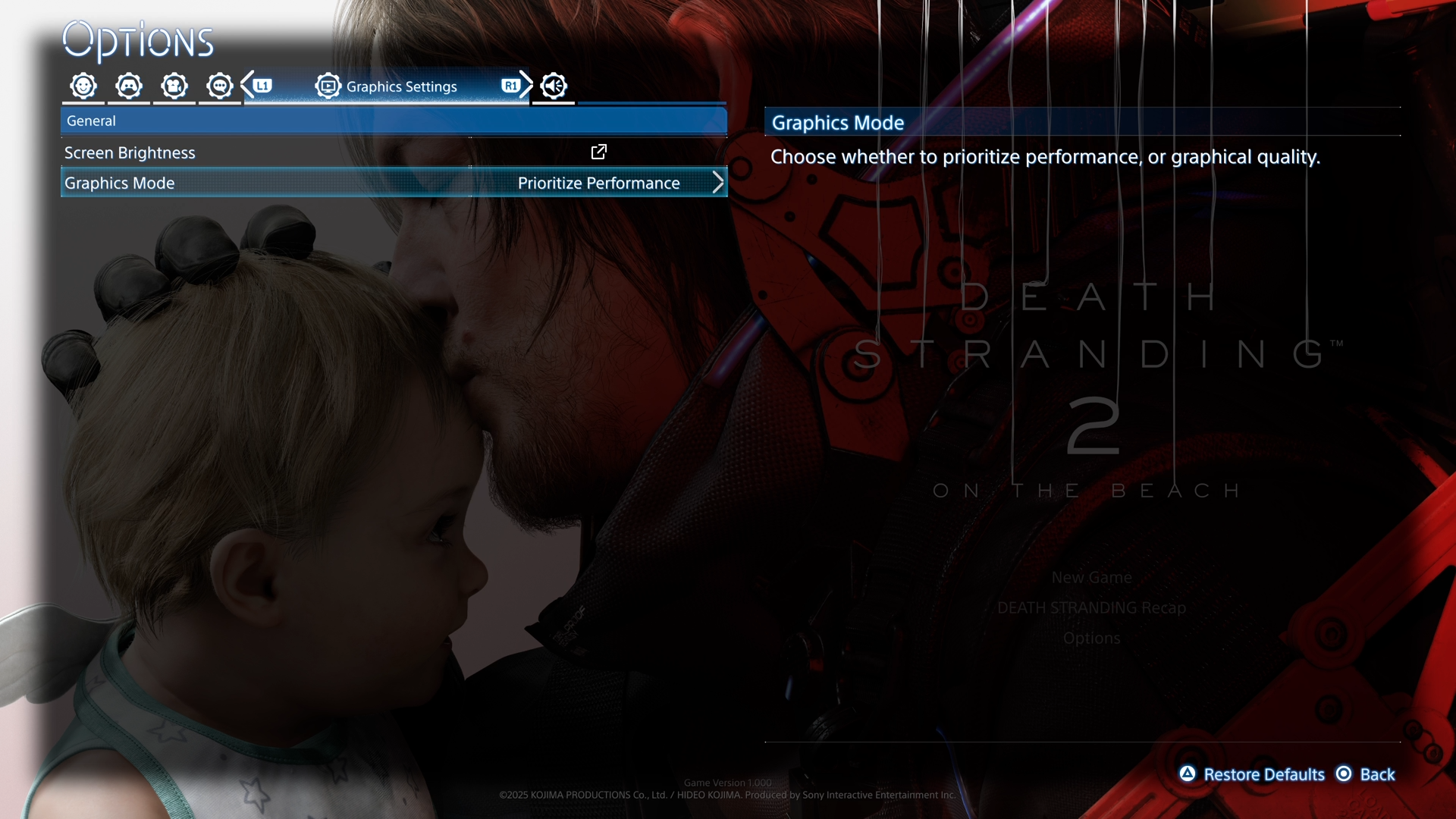 Death Stranding 2 offers two distinct graphics modes (Image via Sony Interactive Entertainment)