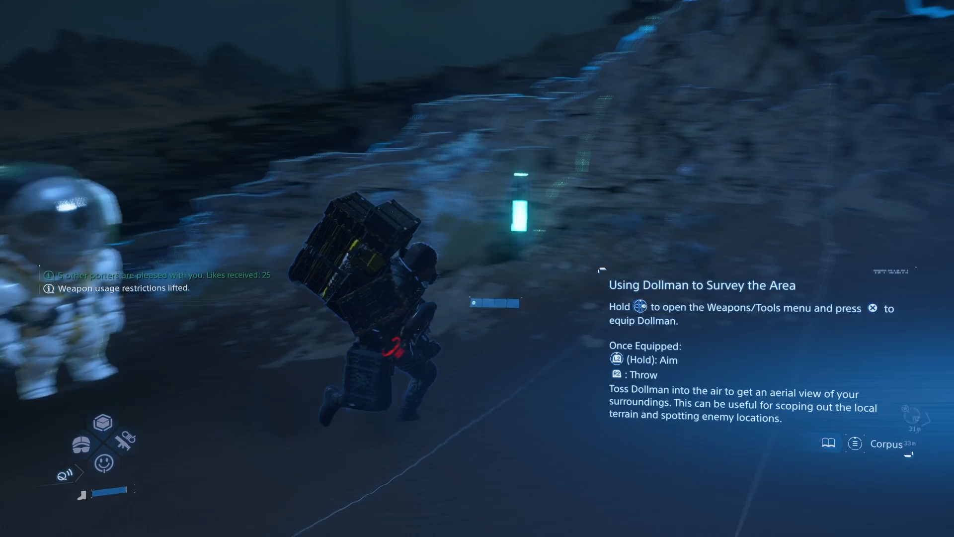 Death Stranding 2 - Dollman Survey Mechanic [Source: Kojima Productions/Deltias Gaming]
