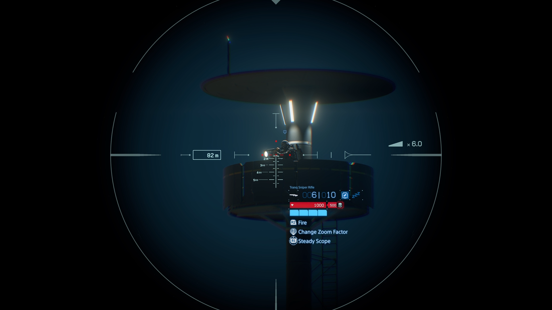 Using the Tranq Sniper Rifle in Death Stranding 2 [Source: Kojima Productions/Deltias Gaming]