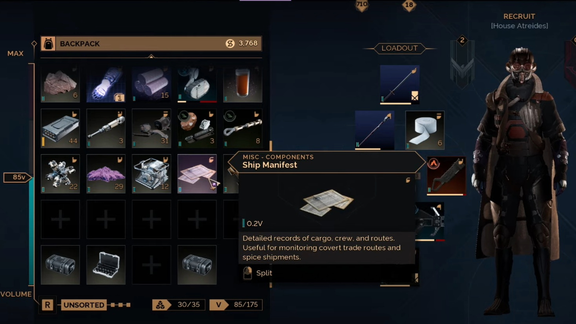 Ship Manifest in the game