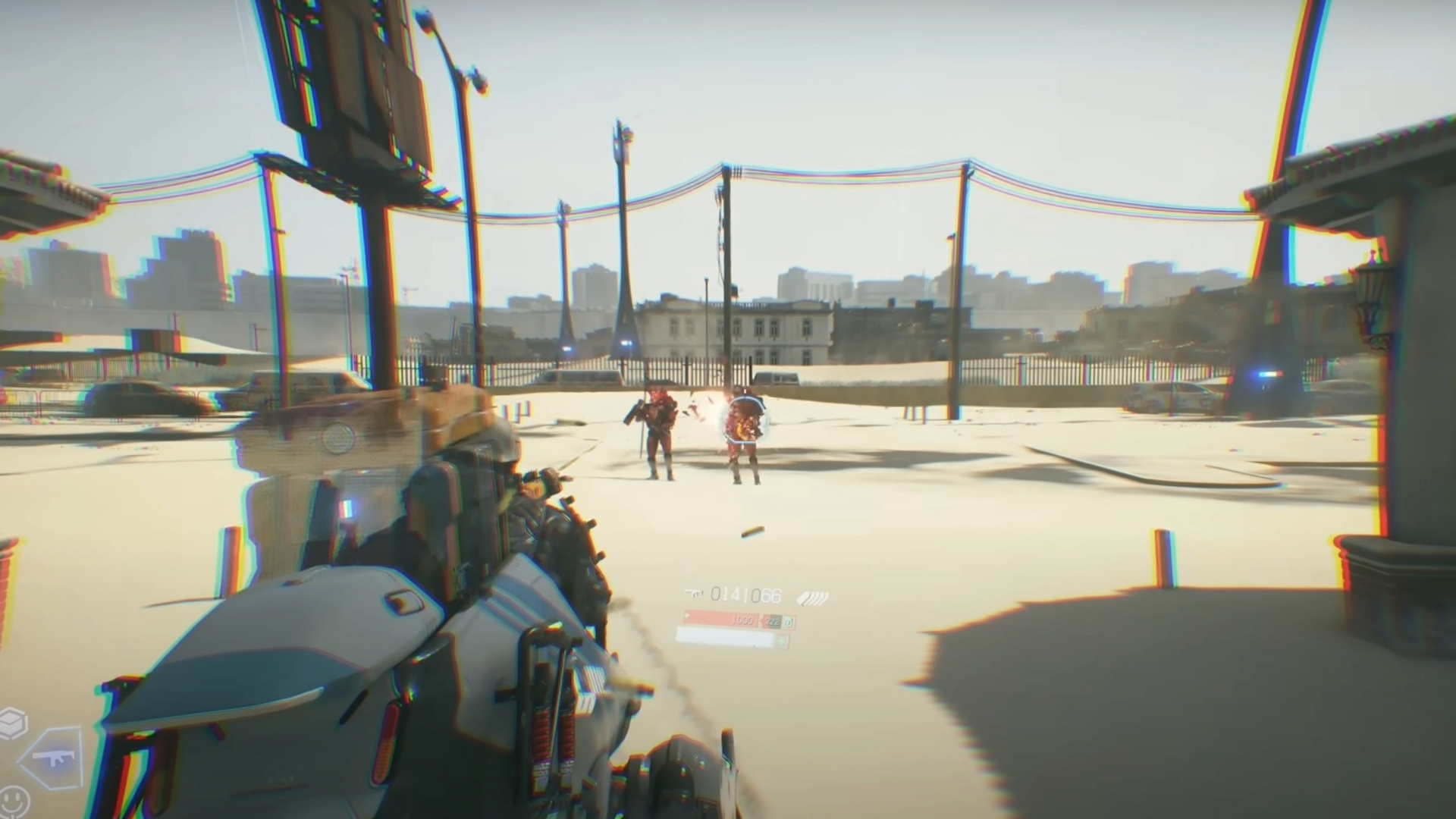 Shooting at enemies while driving