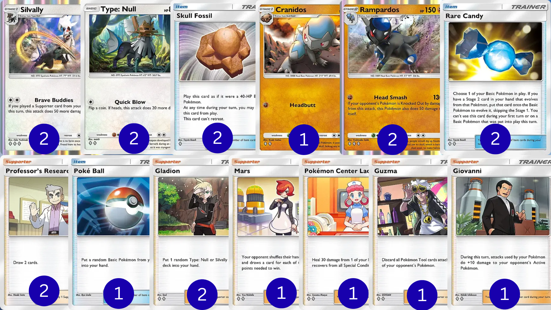 Silvally-Rampardos Deck List (Image via The Pokemon Company)