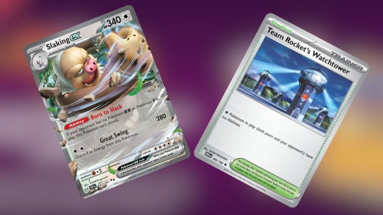 Slaking ex and Team Rocket's Watchtower (Image via TPC)