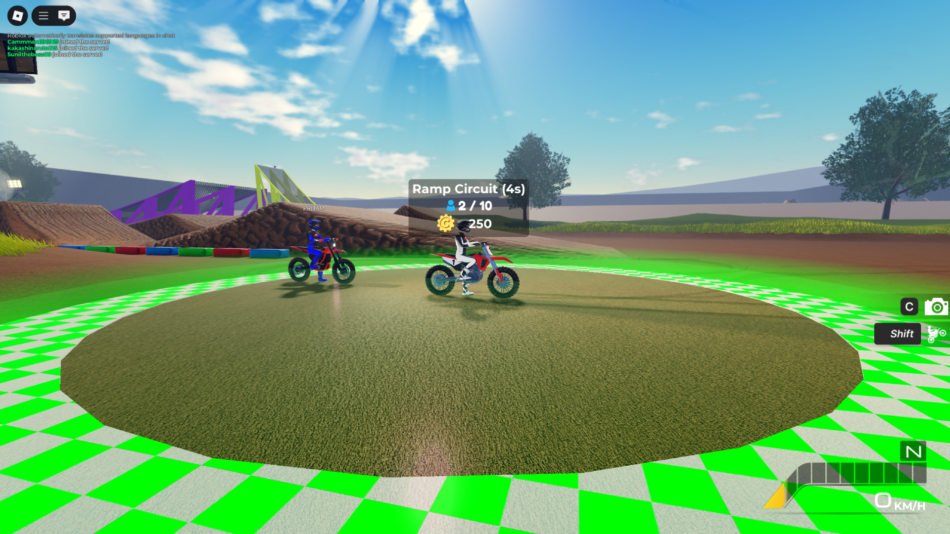 Starting a Race (Image via Roblox Corporation)