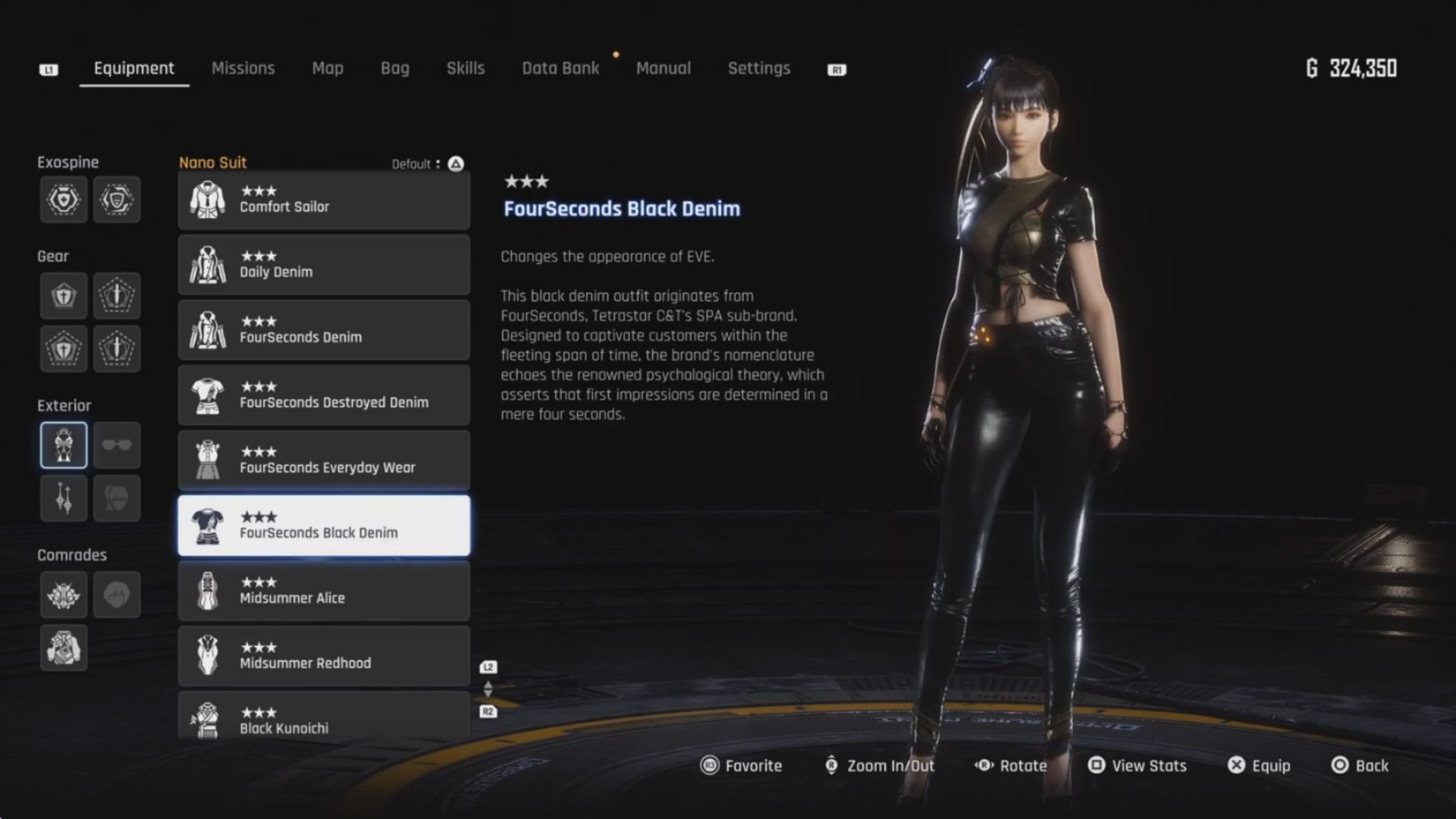 Stellar Blade - FourSeconds Black Denim outfit