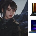 Picture of Eve in Stellar Blade and laptops