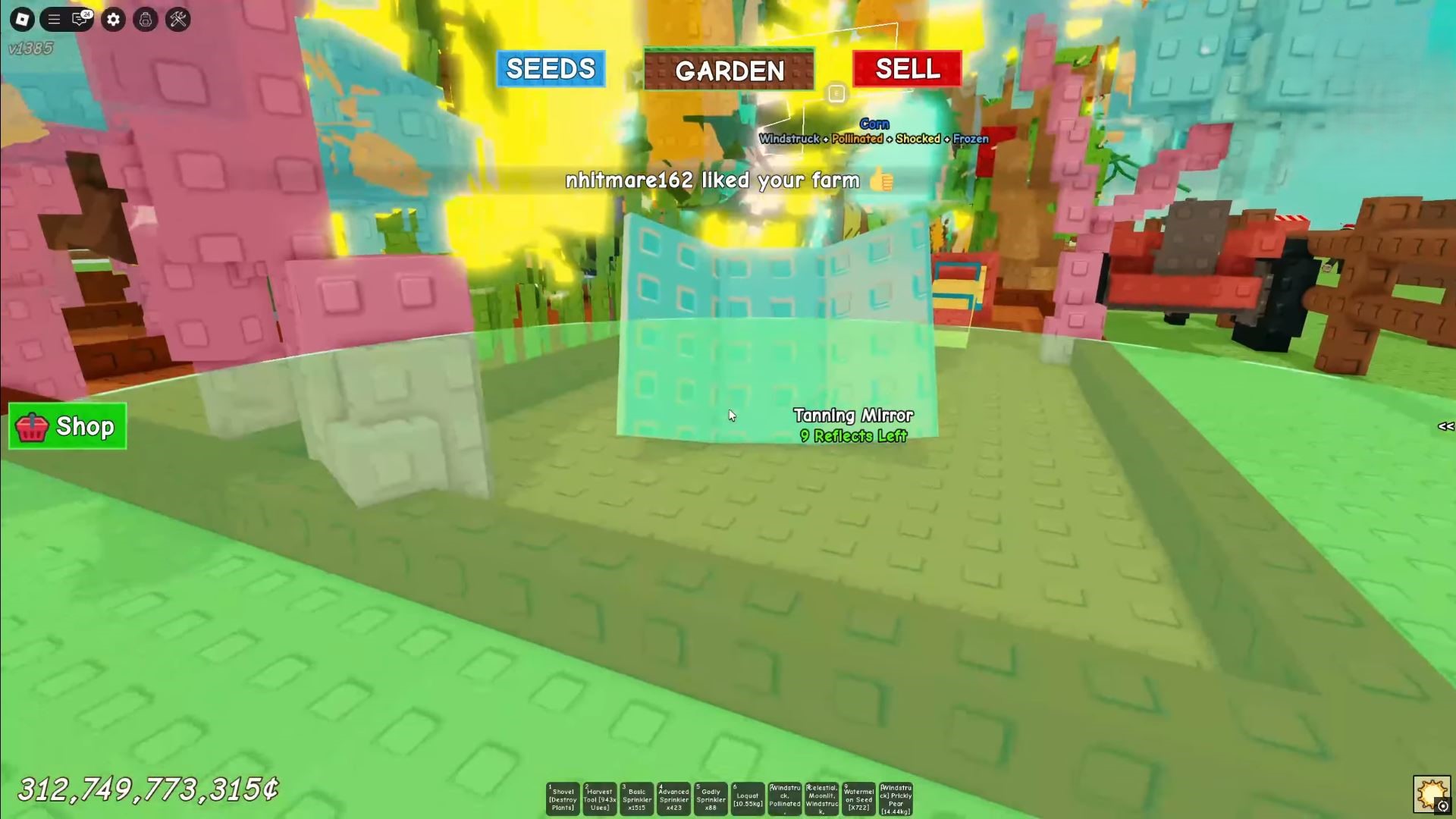 Tanning Mirror reflecting sun (Image via Roblox)