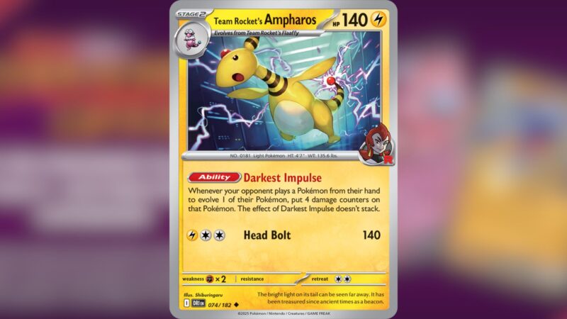Team Rocket's Ampharos (Image via TPC)