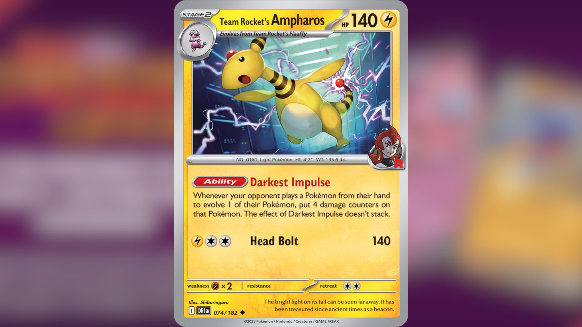 Team Rocket's Ampharos (Image via TPC)