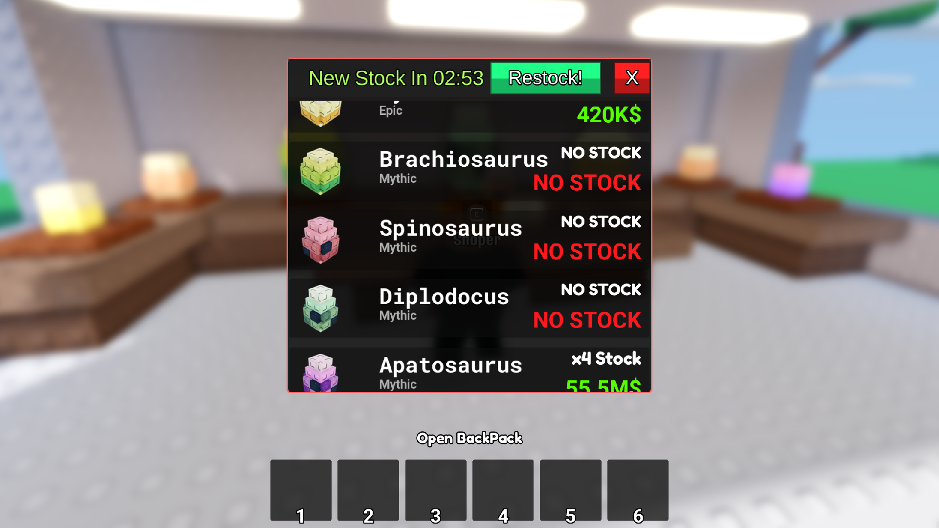 The Egg Shop Restocks Every 5 Minutes (Image via Roblox Corporation)
