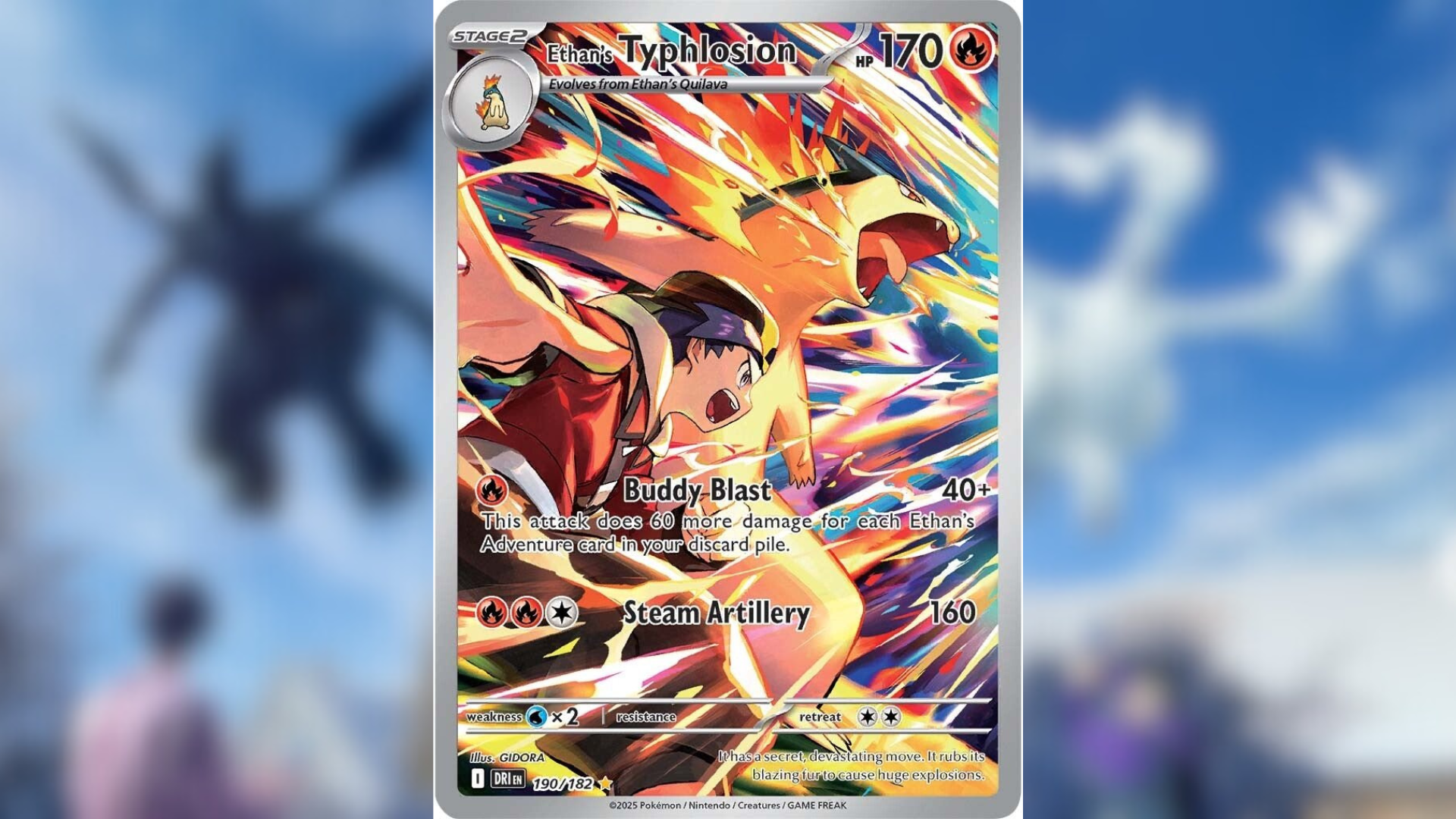 The fiery Ethan and Typhlosion (Image via The Pokemon Company)