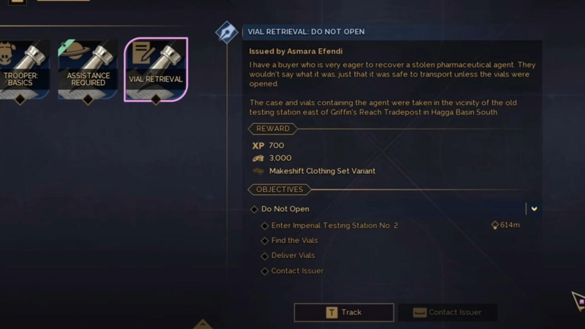 The quest information