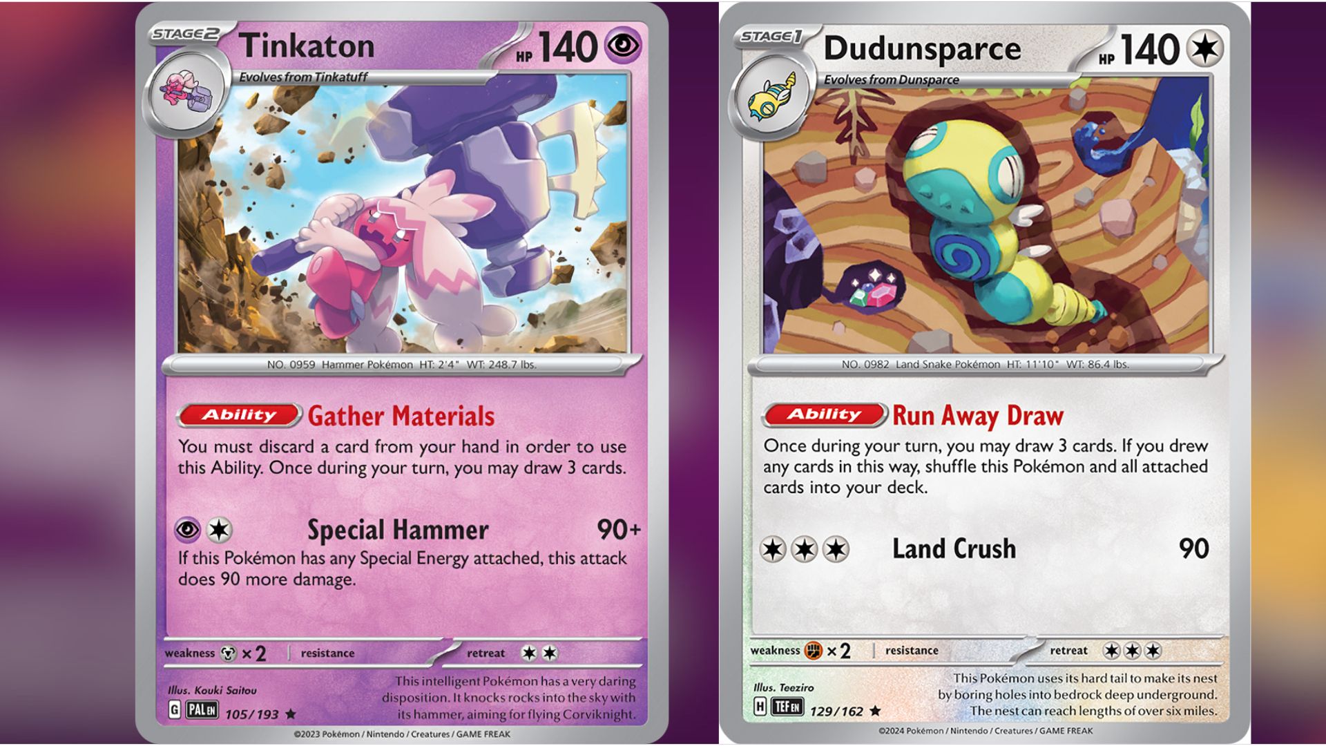 Tinkaton and Dudunsparce (Image via TPC)