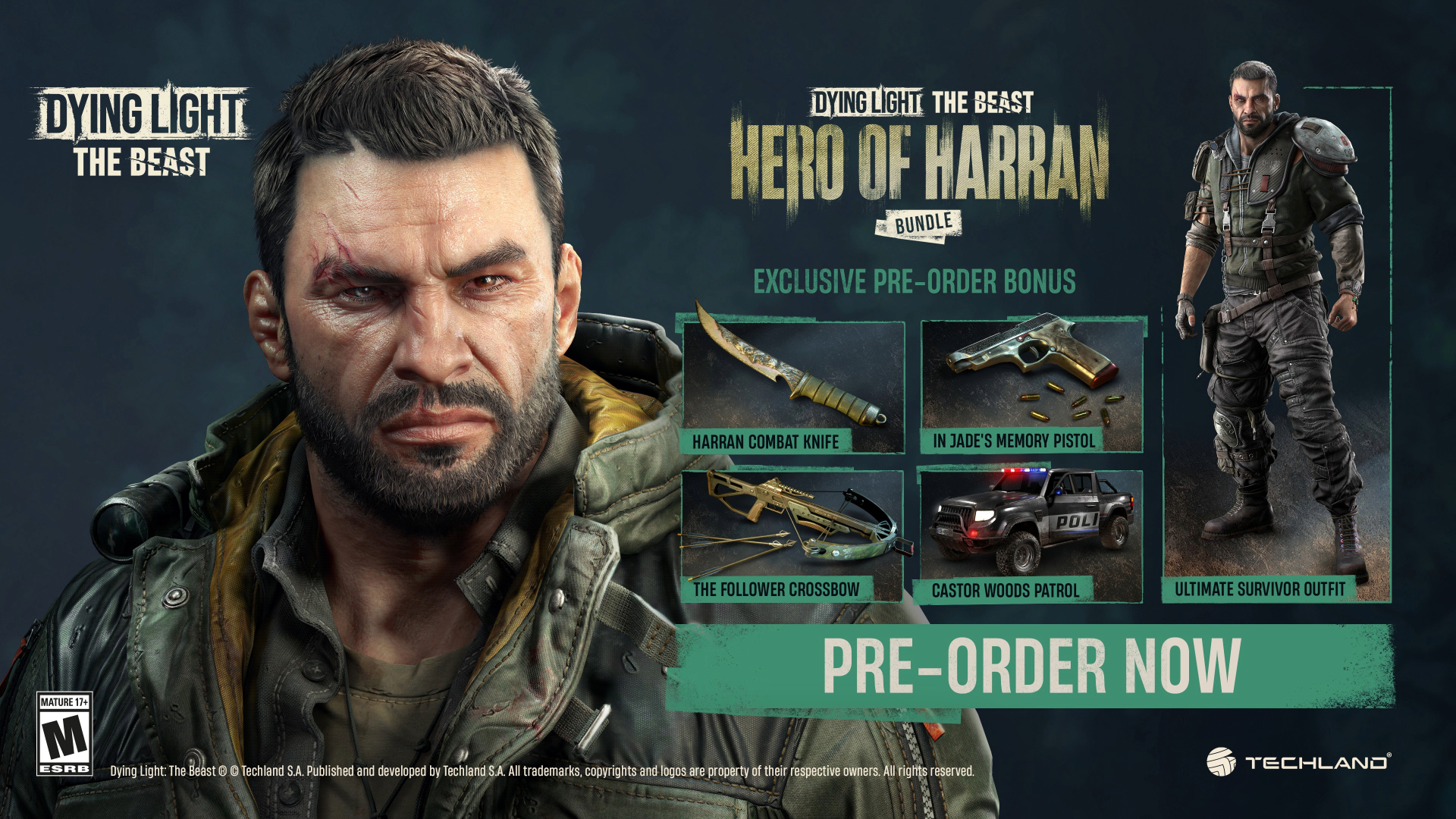 Dying Light The Beast pre-order bonuses (Image via Techland)
