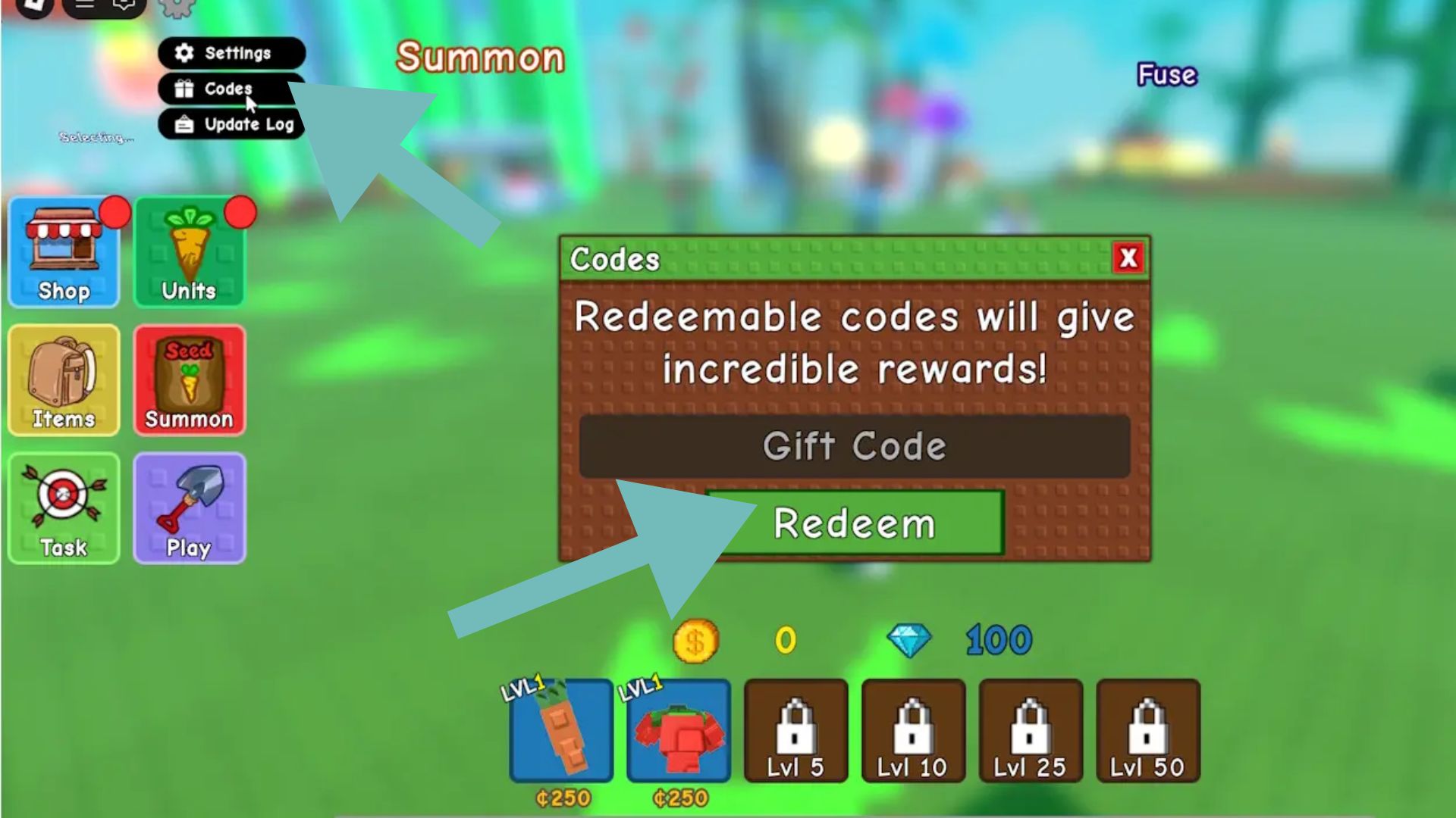 Redeem the codes here (Source: Roblox)