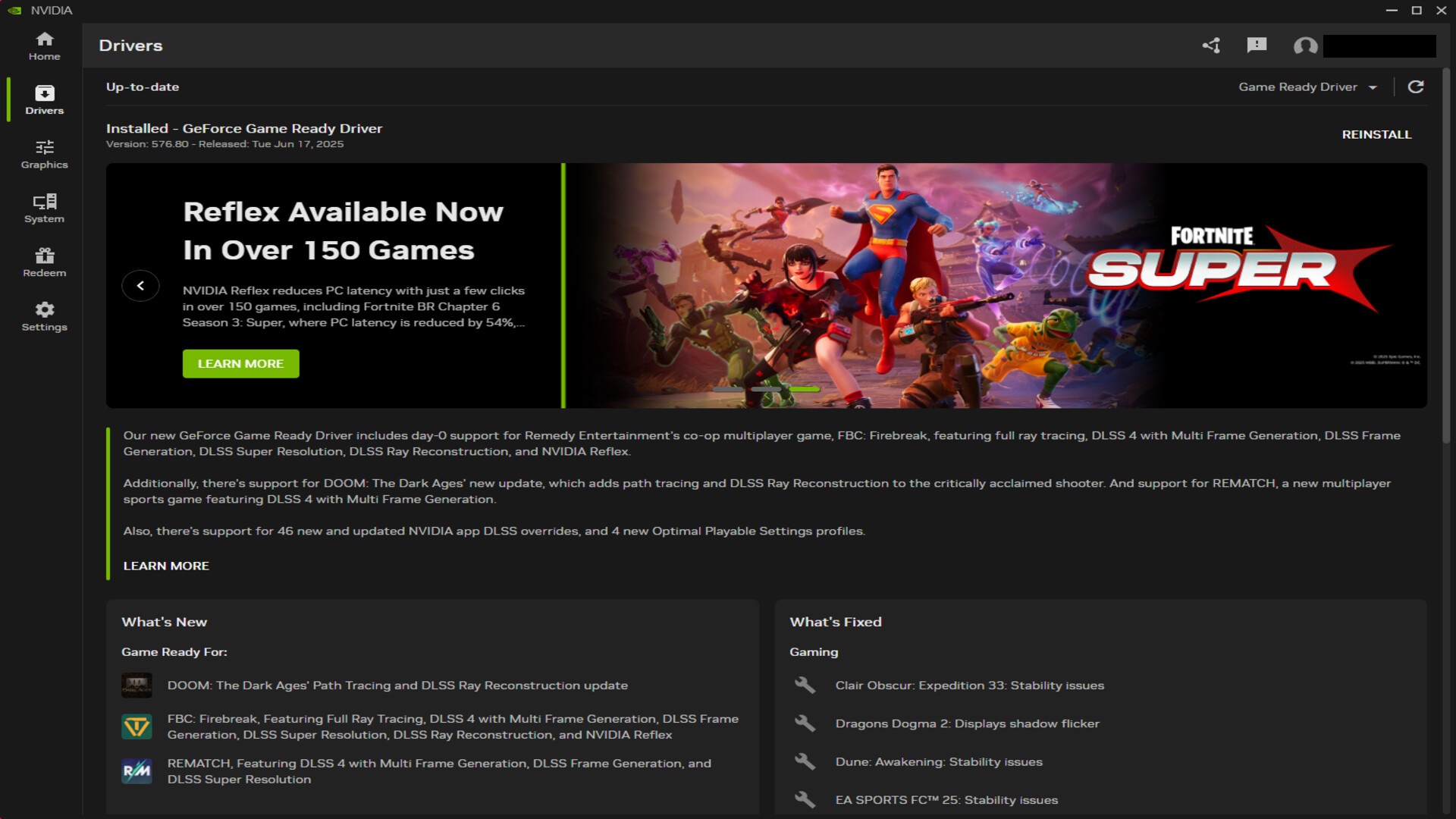 Update your GPU drivers to potentially fix Rematch crashing on PC error.