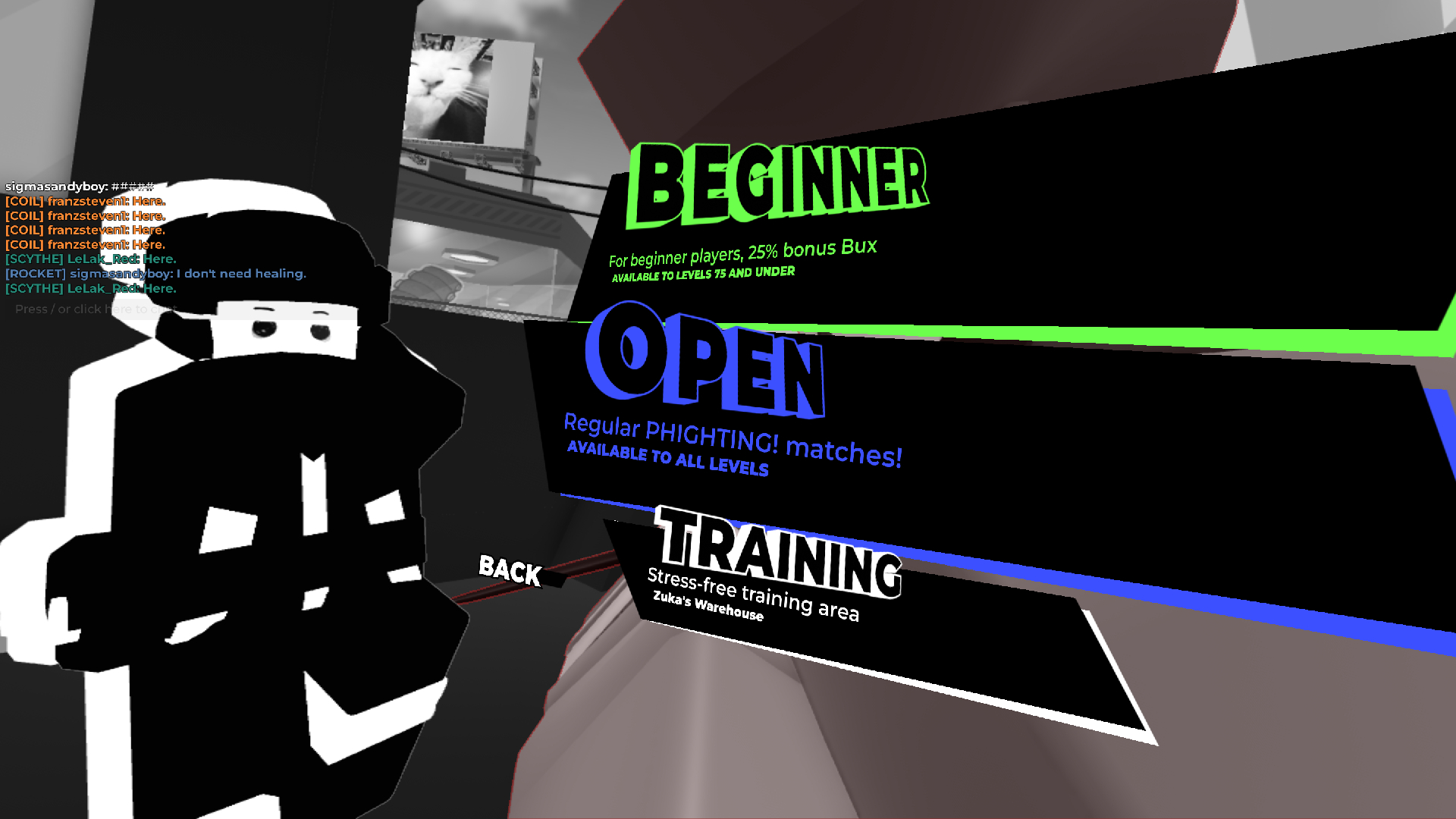 Use the Training Mode To Hone Your Skills (Image via Roblox)
