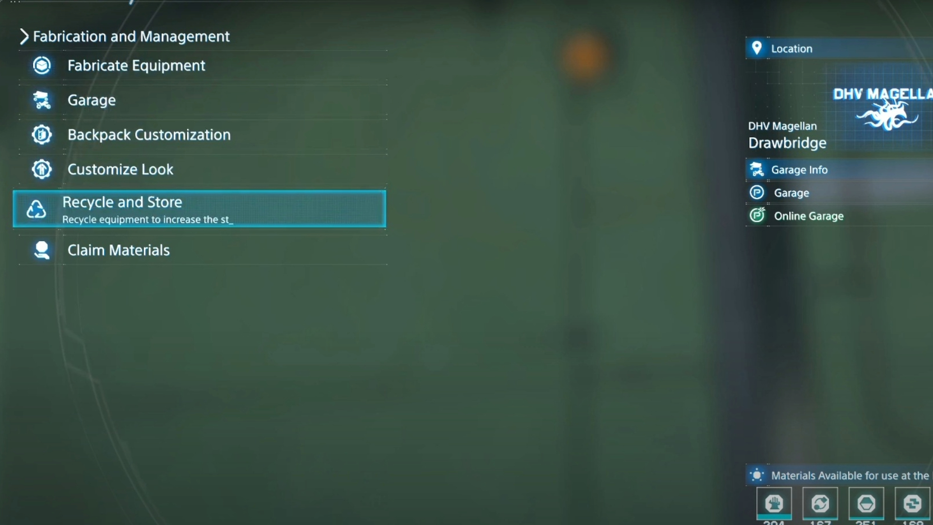 Use this menu to recycle your items