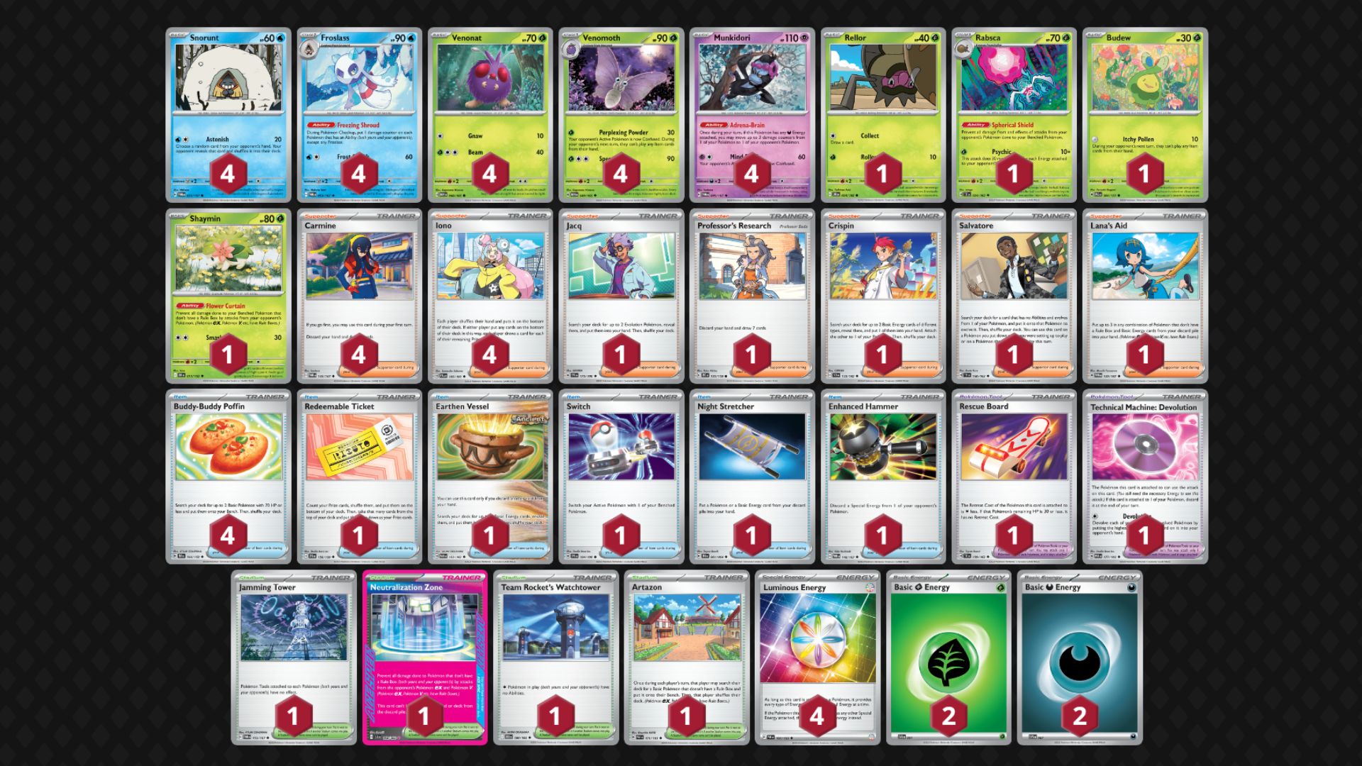 Venomoth decklist (Image via TPC)