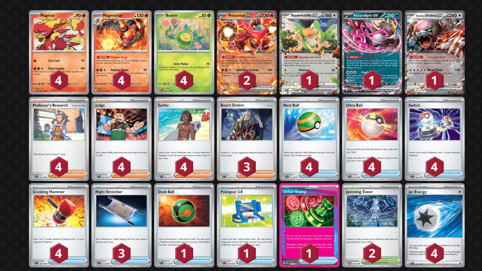 Volcanion ex decklist (Image via TPC)