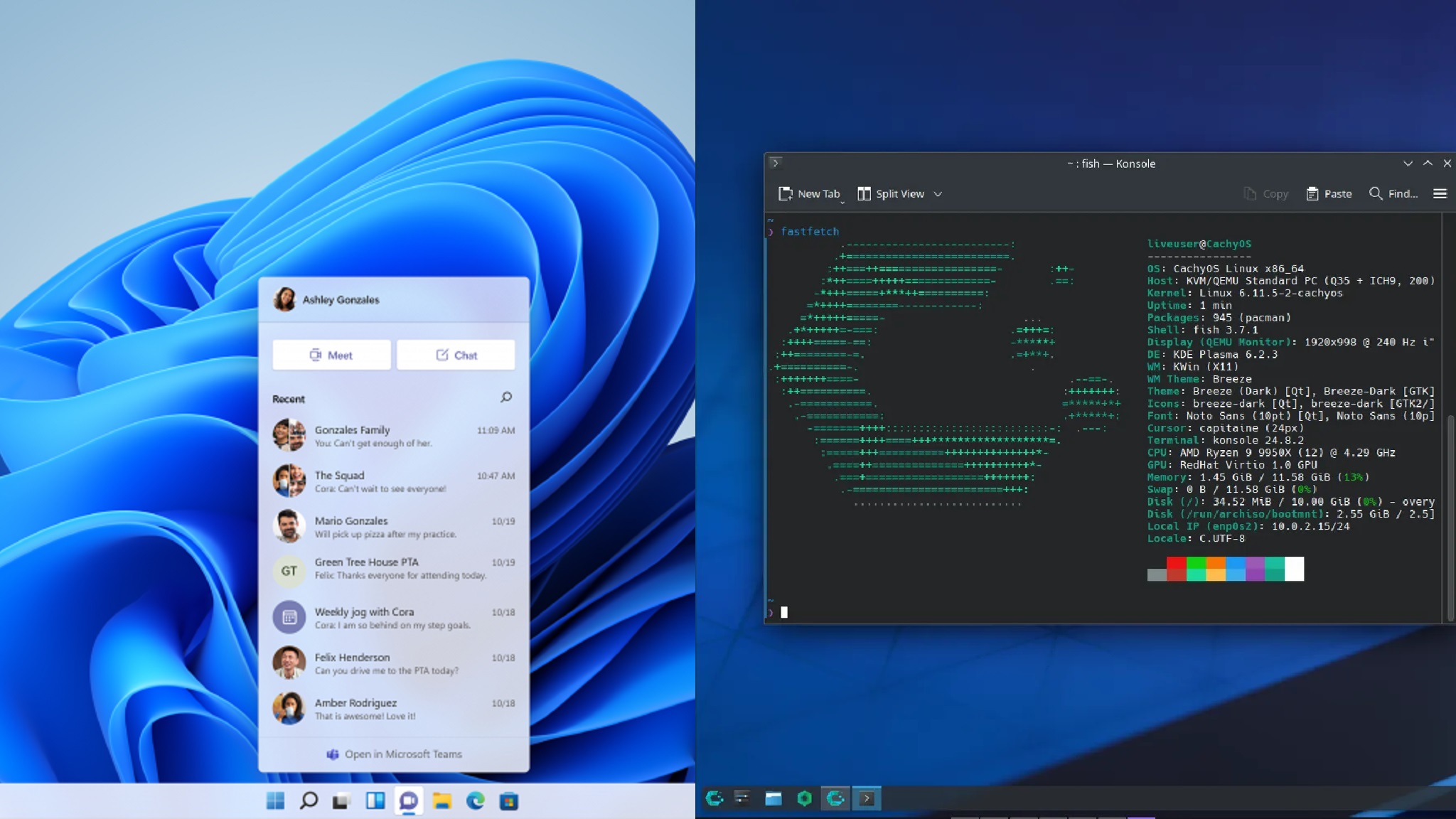 Picture of Windows 11 and CachyOS