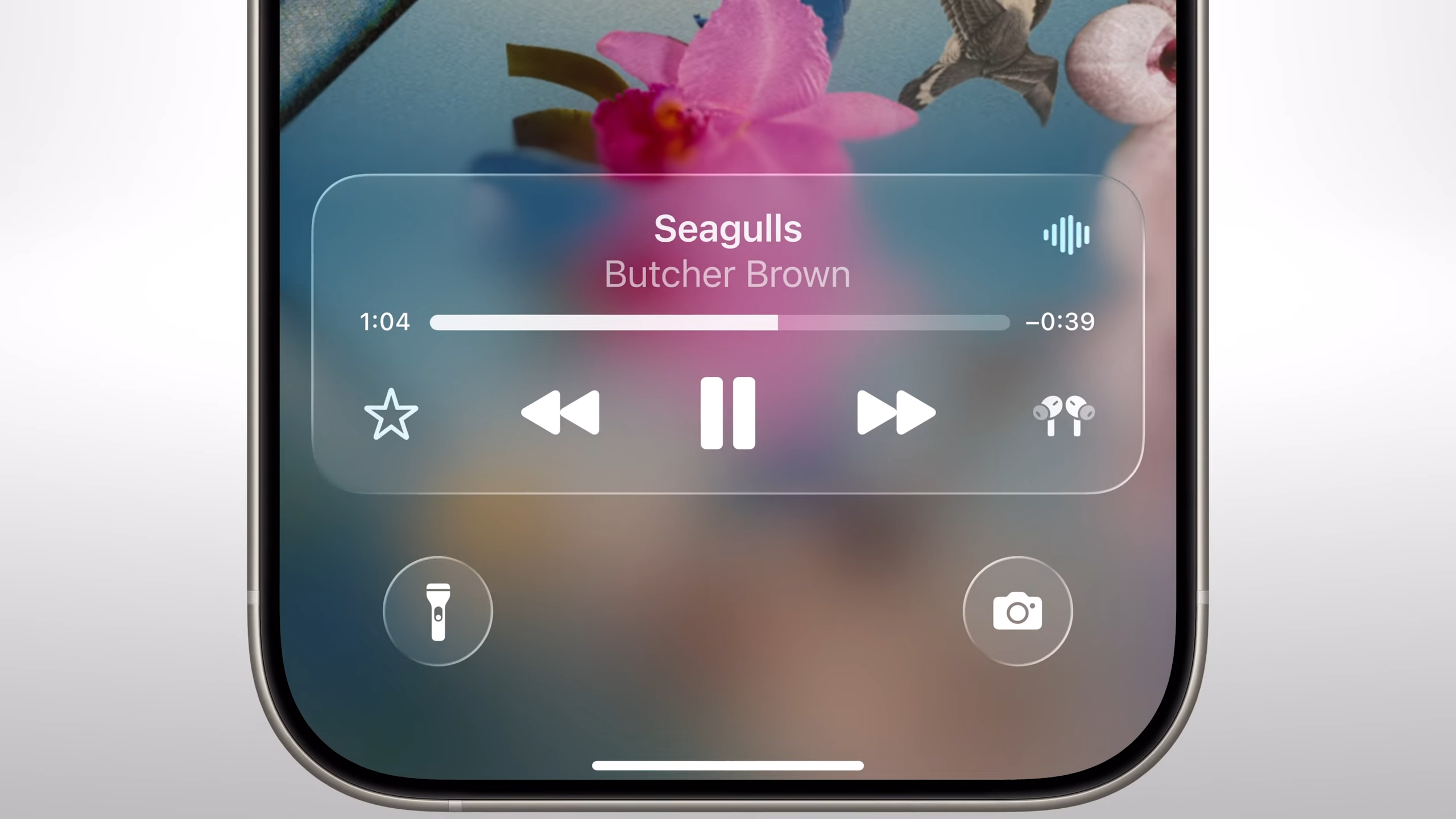 Picture of the translucent media player background
