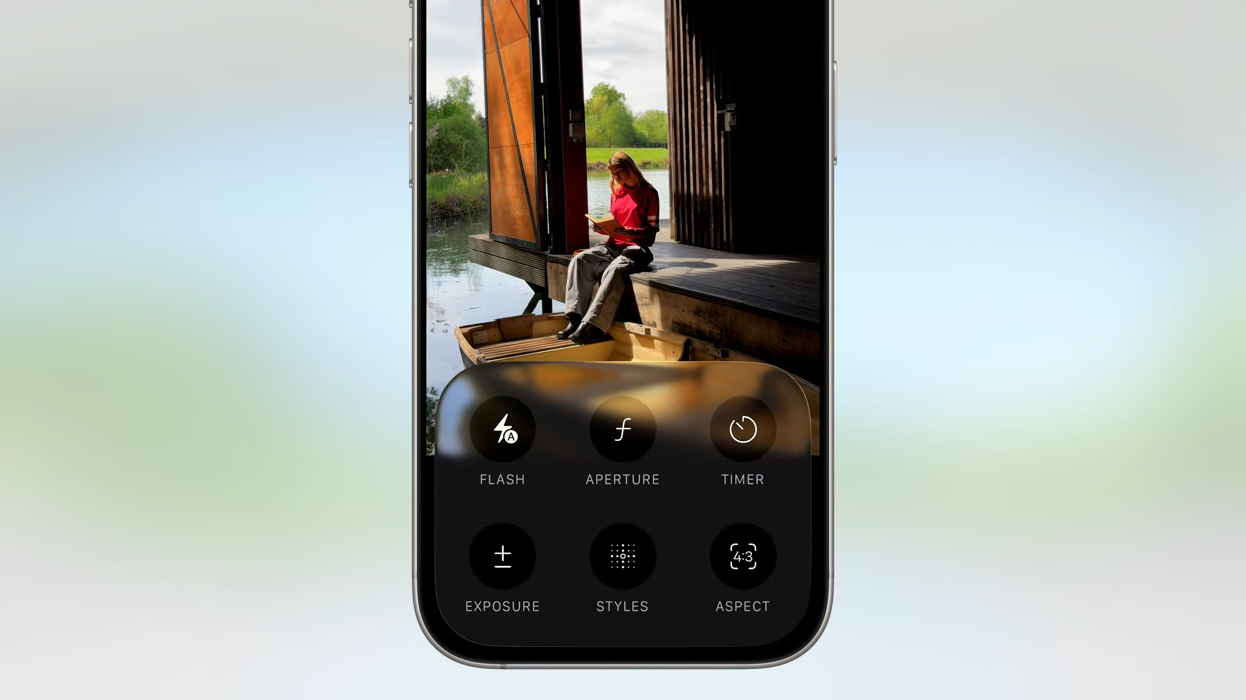 Picture of the new layout for the settings in the Camera app