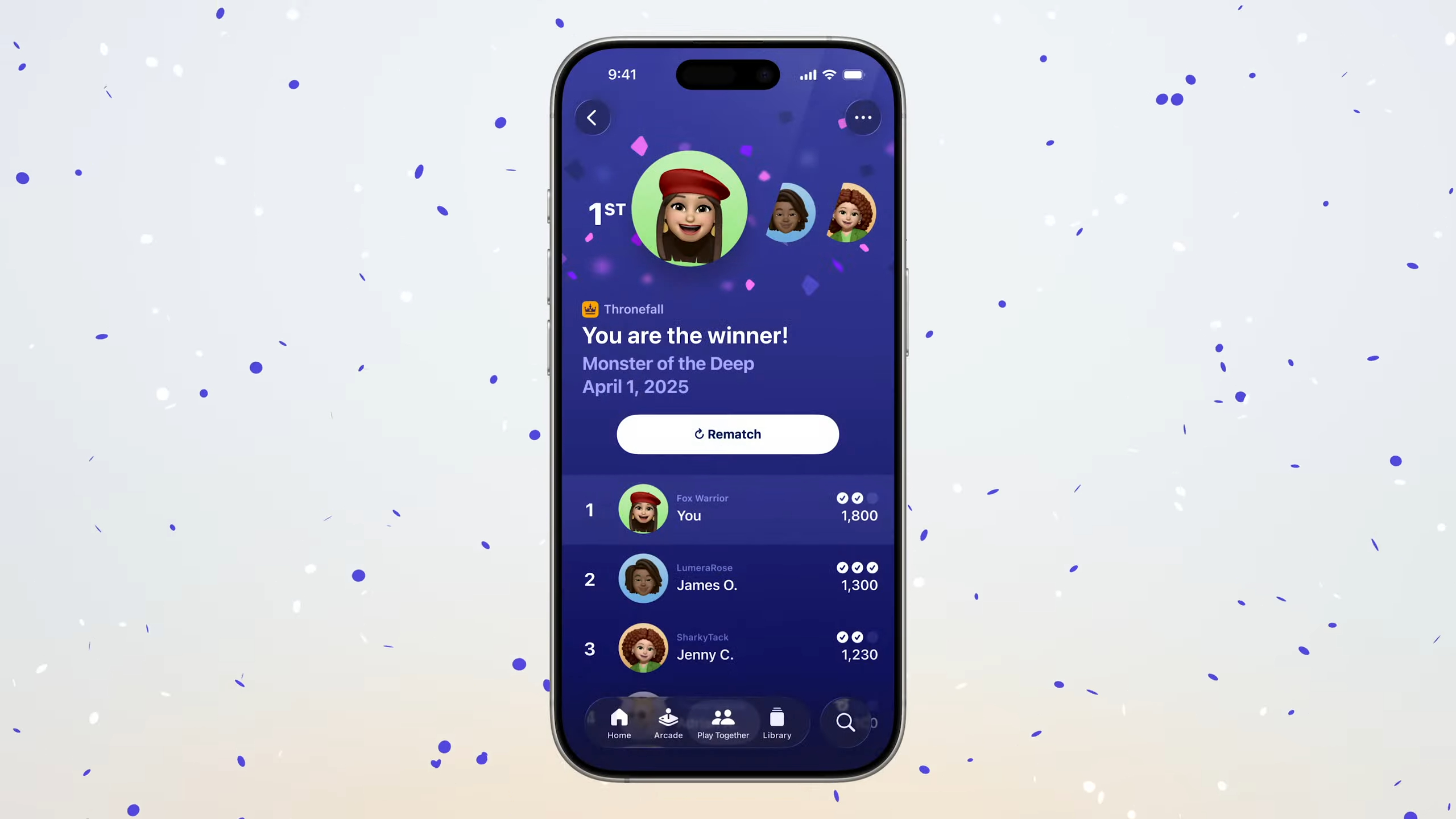 Picture of the leaderboard menu